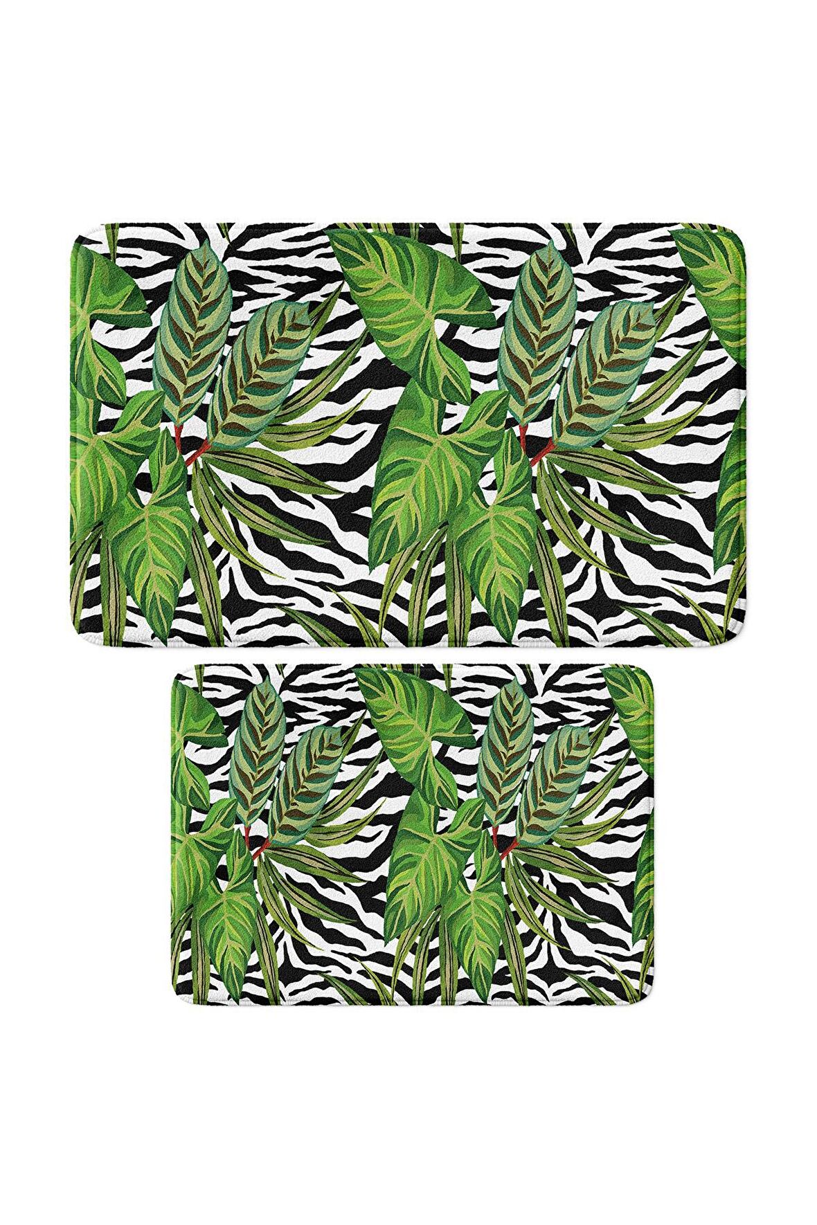 Monnhein 2'li Takım Banyo Paspası, Kaymaz Taban, Makinede Yıkanabilir, Banyo Halısı