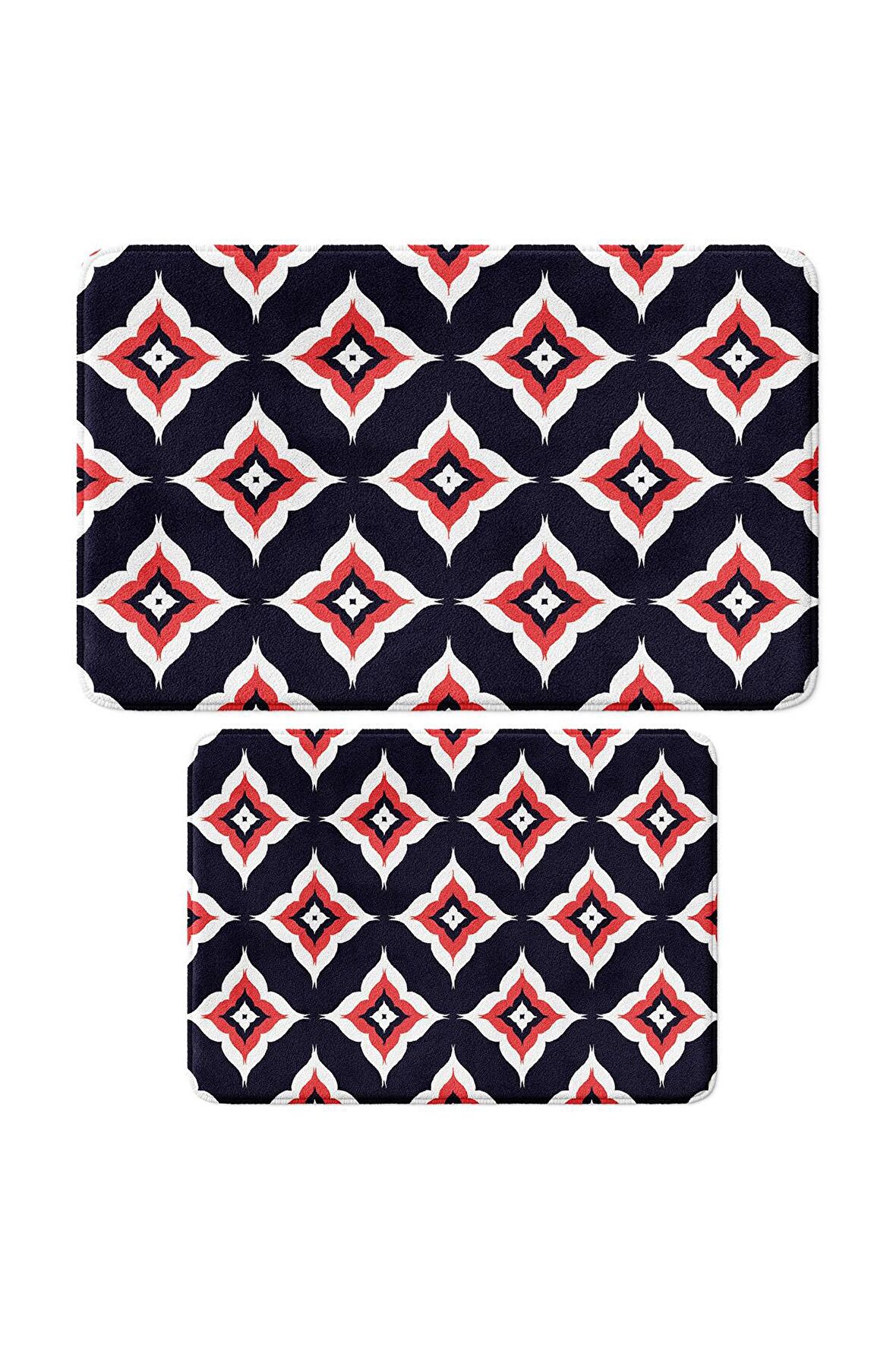 Monnhein 2'li Takım Banyo Paspası, Kaymaz Taban, Makinede Yıkanabilir, Banyo Halısı