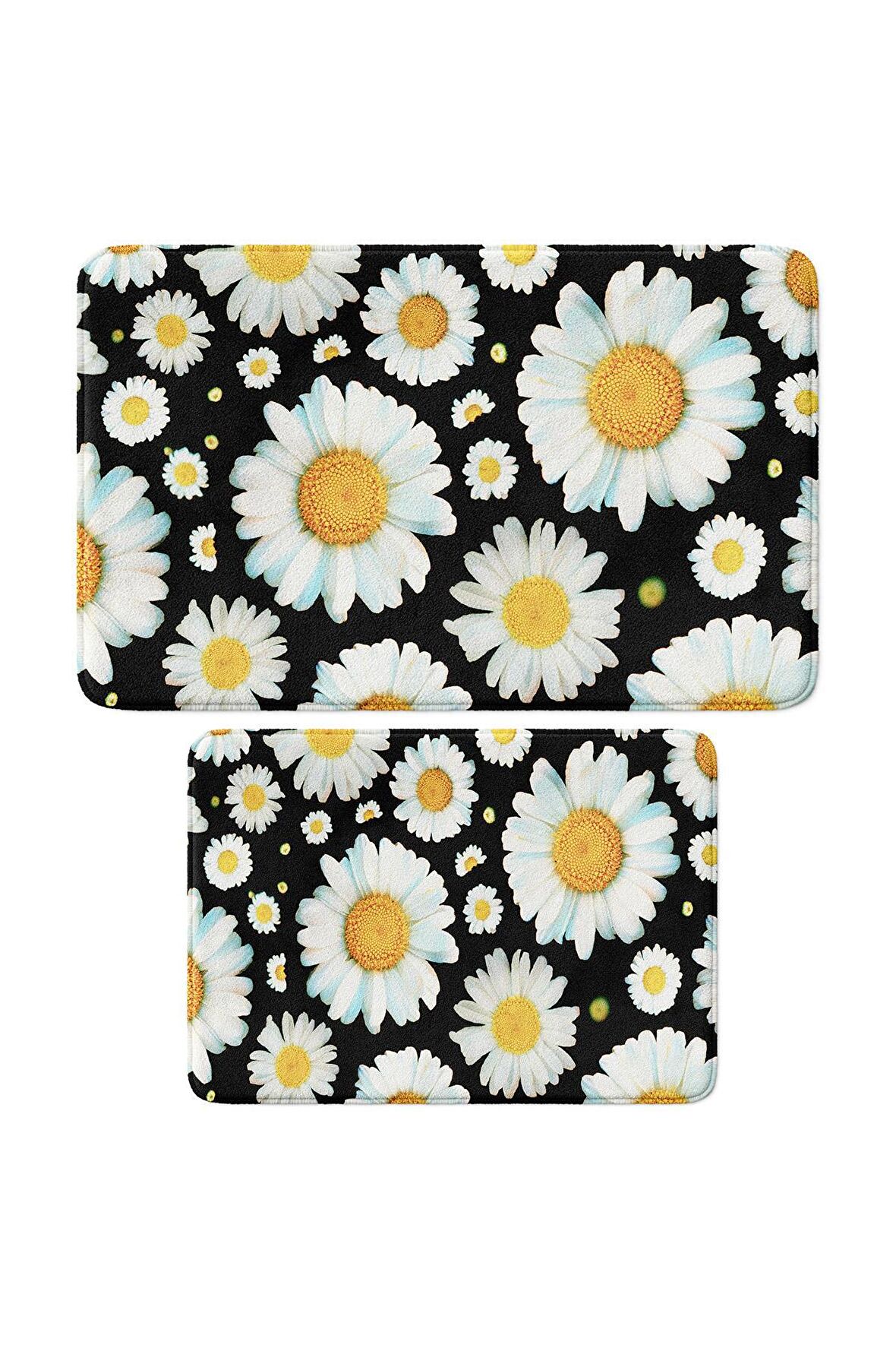 Monnhein 2'li Takım Banyo Paspası, Kaymaz Taban, Makinede Yıkanabilir, Banyo Halısı