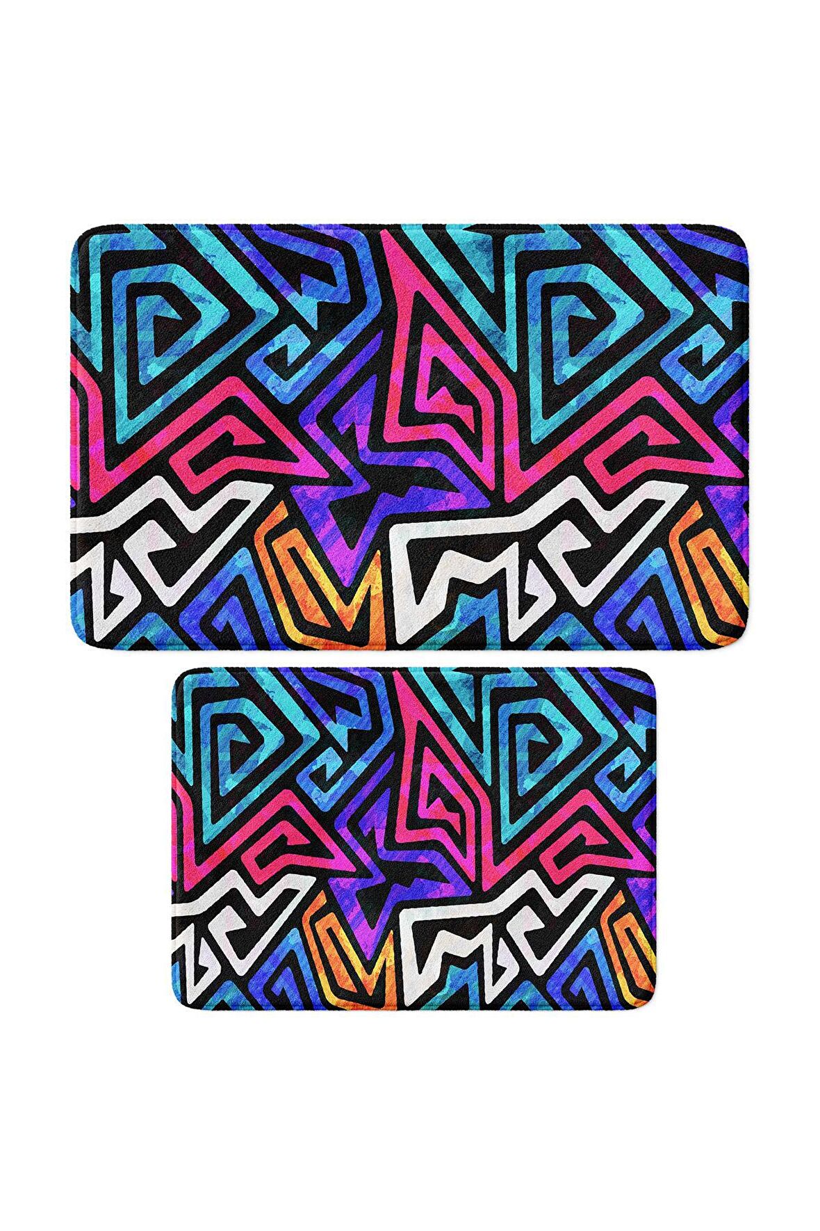 Monnhein 2'li Takım Banyo Paspası, Kaymaz Taban, Makinede Yıkanabilir, Banyo Halısı