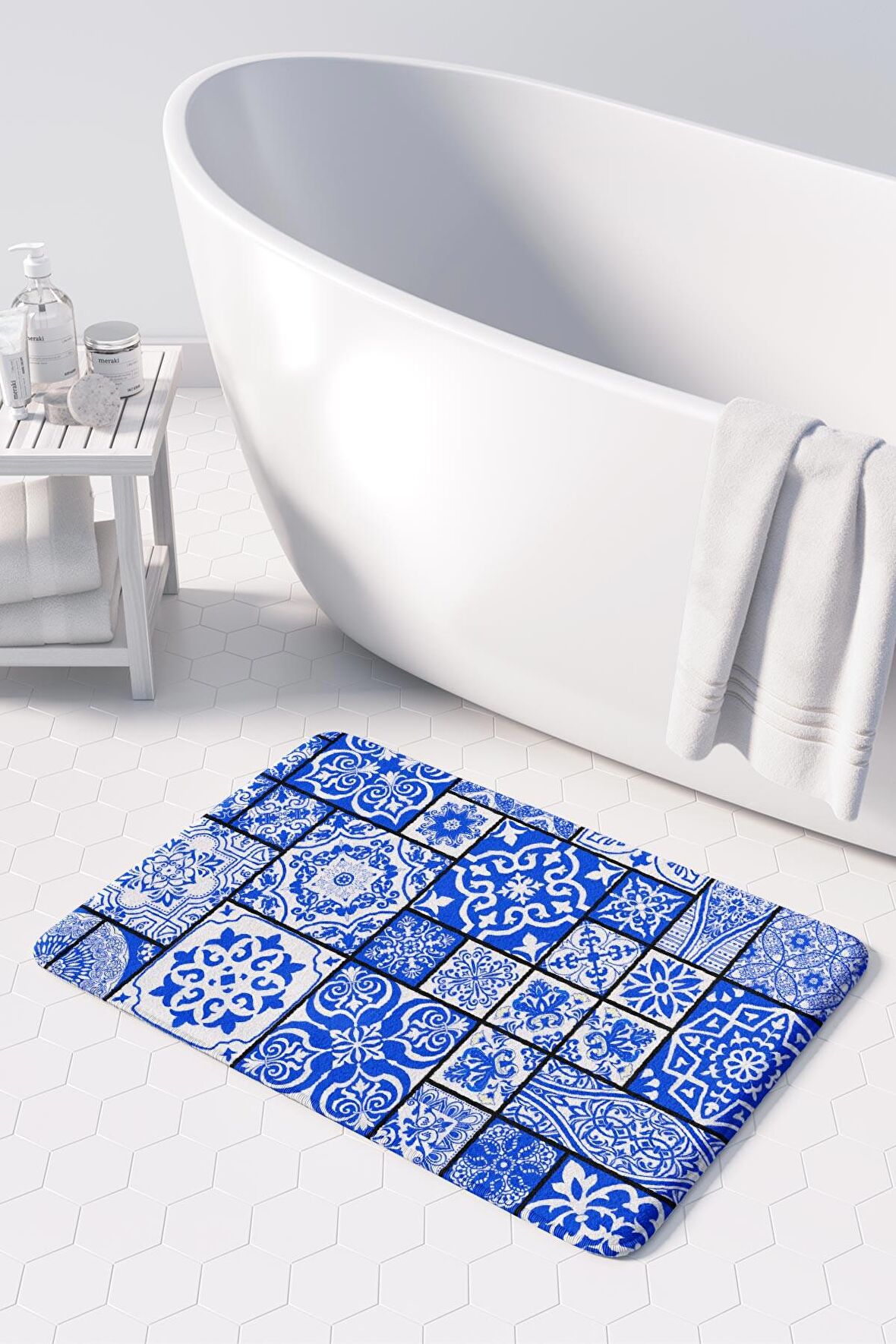 Monnhein  Mikrofiber Banyo Paspası, Kaymaz Taban, Makinede Yıkanabilir, Banyo Halısı (50x80)