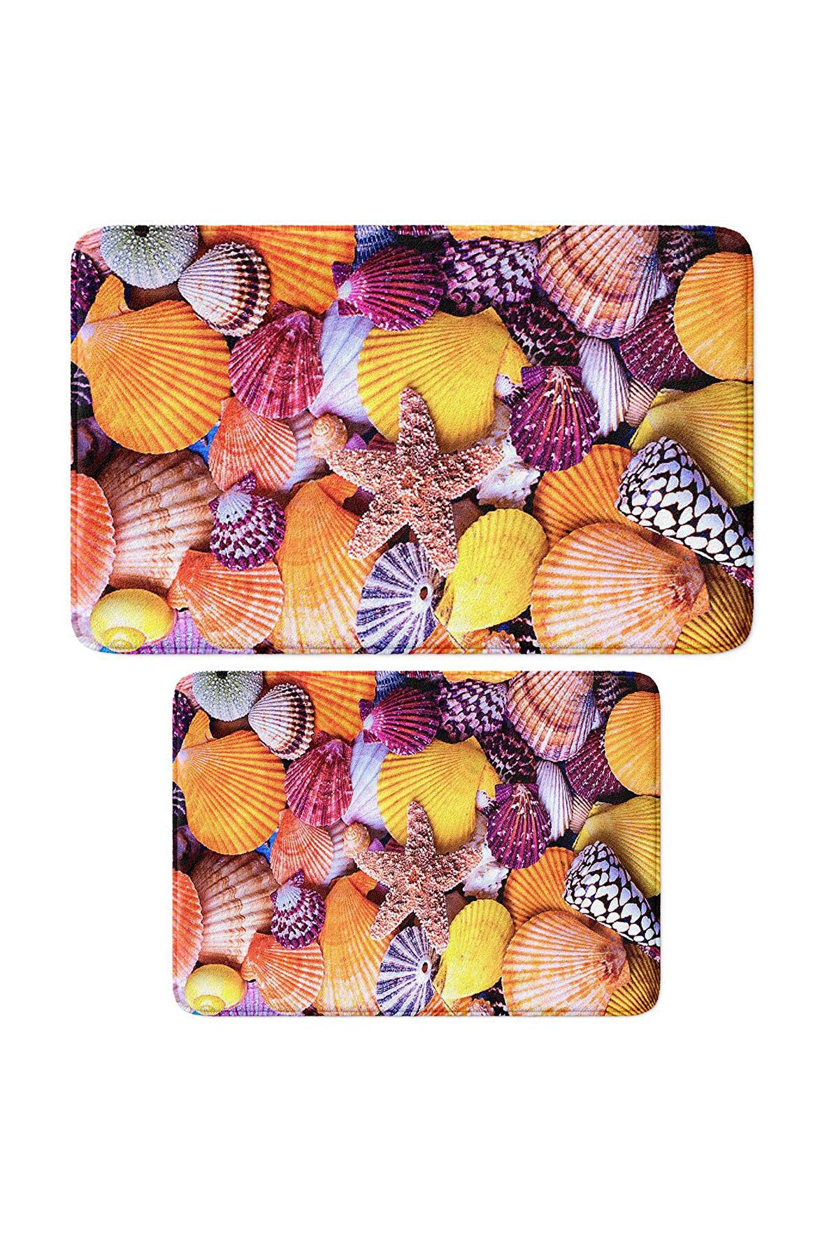 Monnhein 2'li Takım Banyo Paspası, Kaymaz Taban, Makinede Yıkanabilir, Banyo Halısı