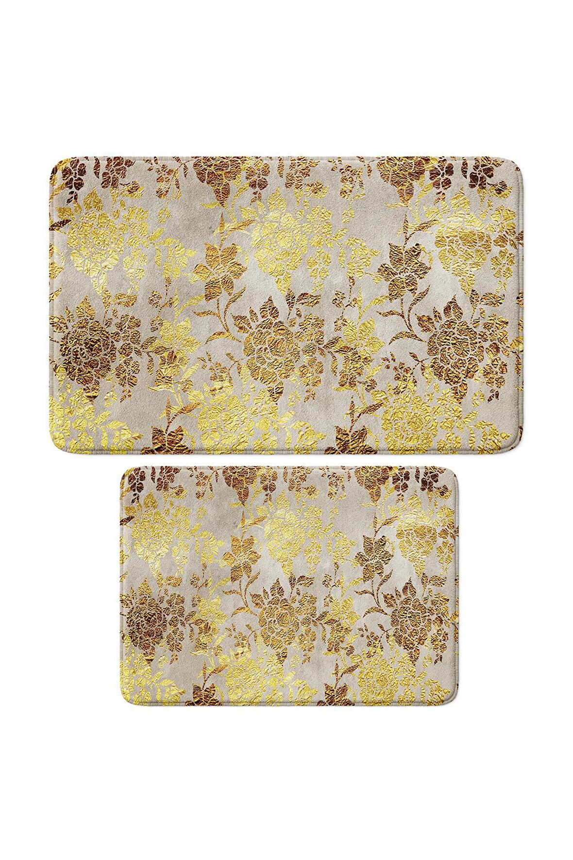 Monnhein 2'li Takım Banyo Paspası, Kaymaz Taban, Makinede Yıkanabilir, Banyo Halısı