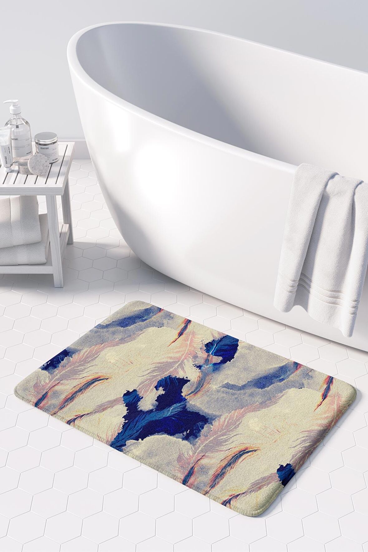 Monnhein  Mikrofiber Banyo Paspası, Kaymaz Taban, Makinede Yıkanabilir, Banyo Halısı (50x80)