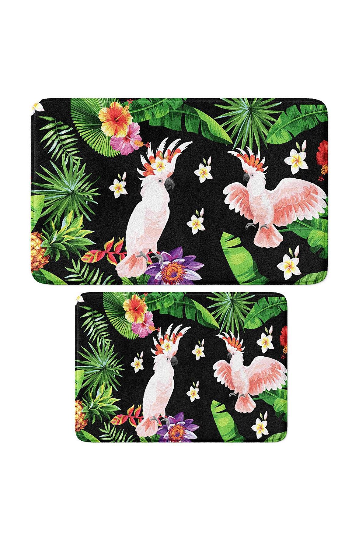 Monnhein 2'li Takım Banyo Paspası, Kaymaz Taban, Makinede Yıkanabilir, Banyo Halısı