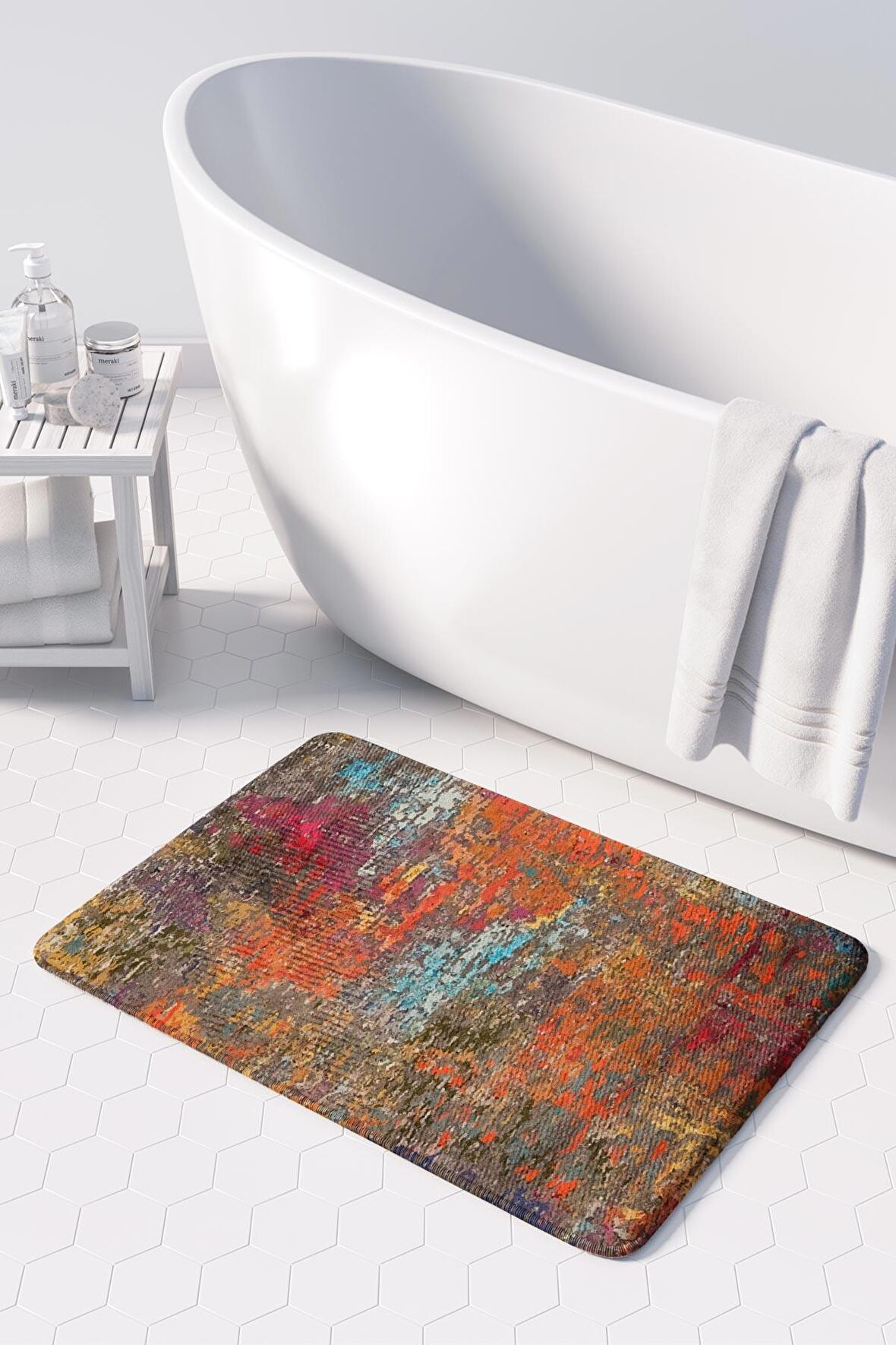 Monnhein  Mikrofiber Banyo Paspası, Kaymaz Taban, Makinede Yıkanabilir, Banyo Halısı (50x80)