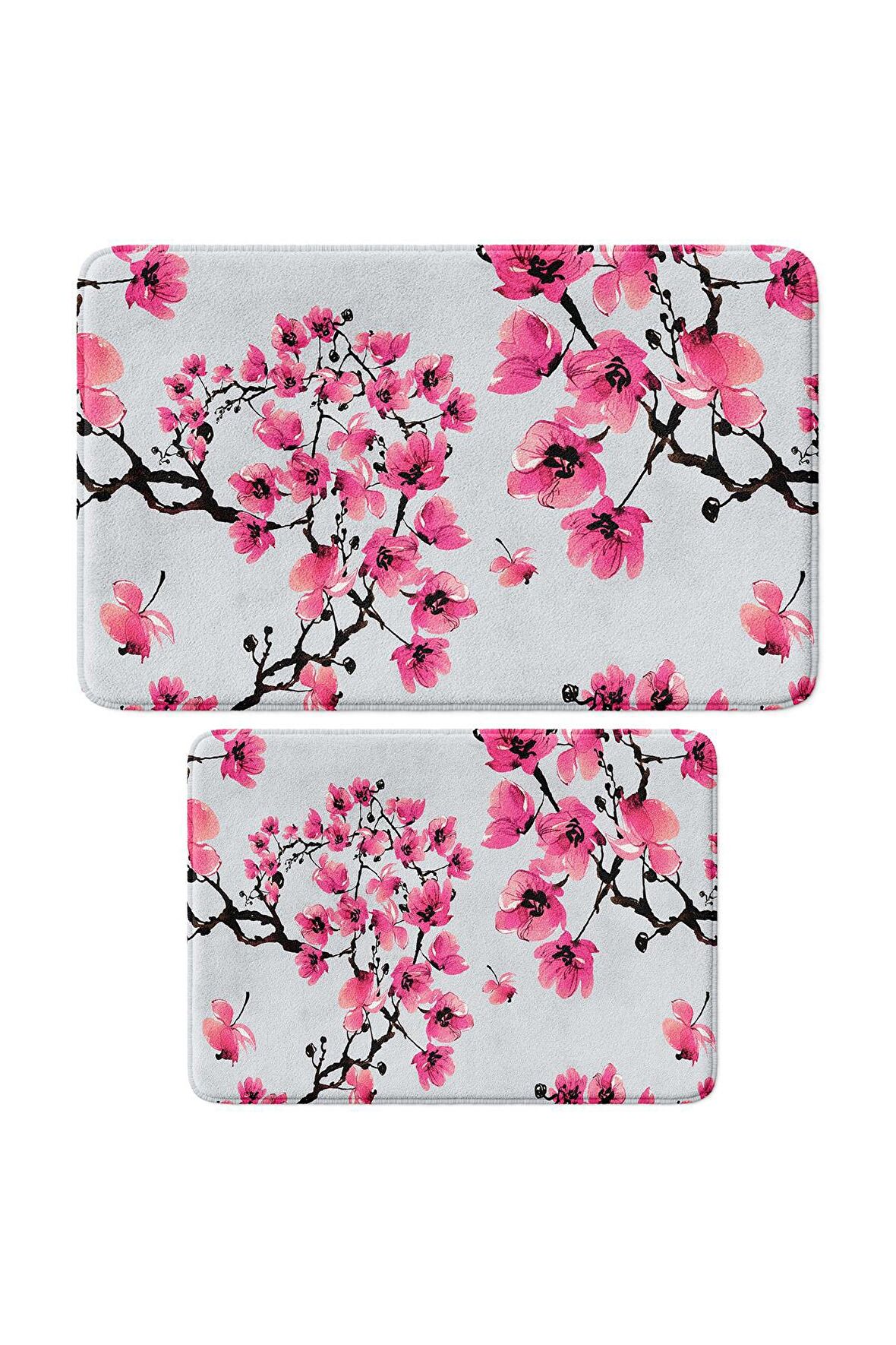 Monnhein 2'li Takım Banyo Paspası, Kaymaz Taban, Makinede Yıkanabilir, Banyo Halısı