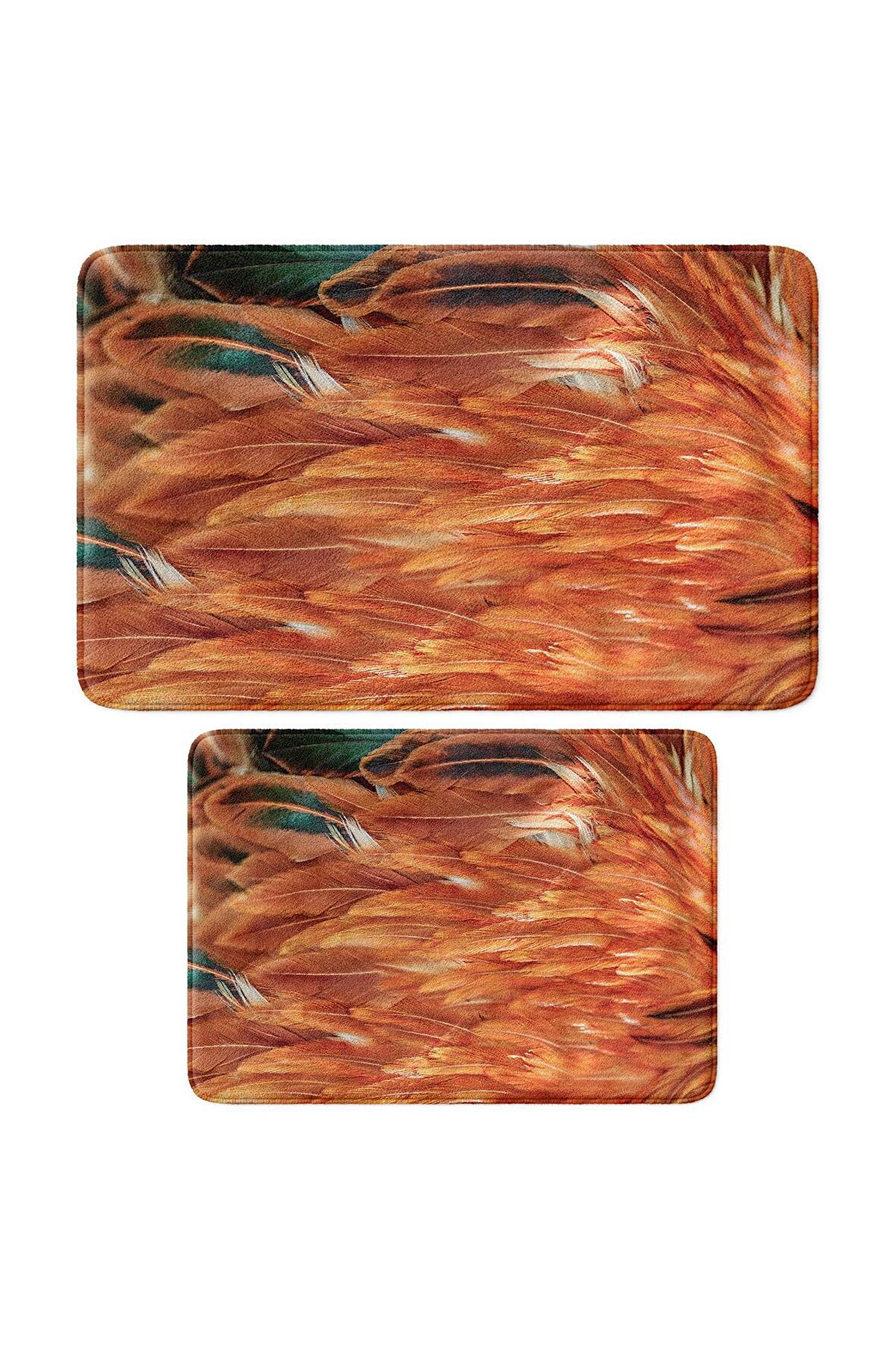 Monnhein 2'li Takım Banyo Paspası, Kaymaz Taban, Makinede Yıkanabilir, Banyo Halısı