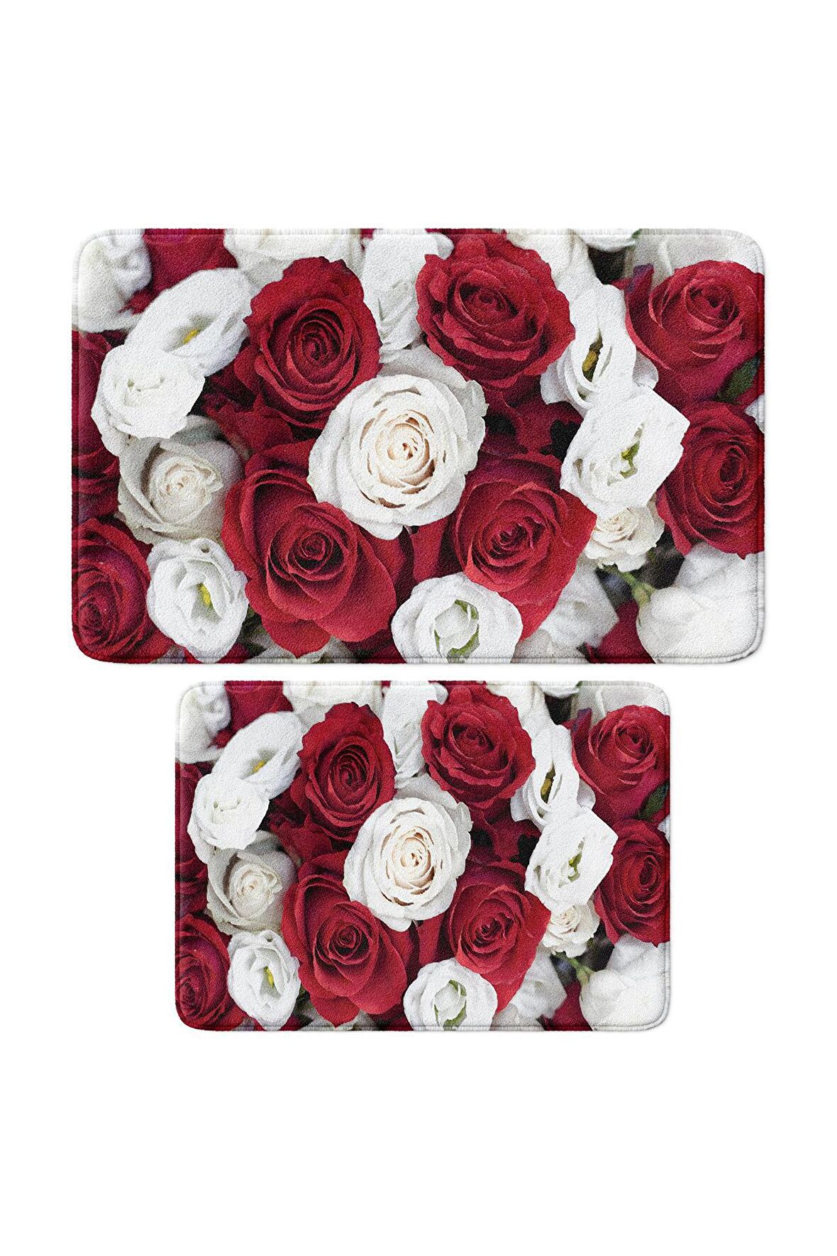 Monnhein 2'li Takım Banyo Paspası, Kaymaz Taban, Makinede Yıkanabilir, Banyo Halısı