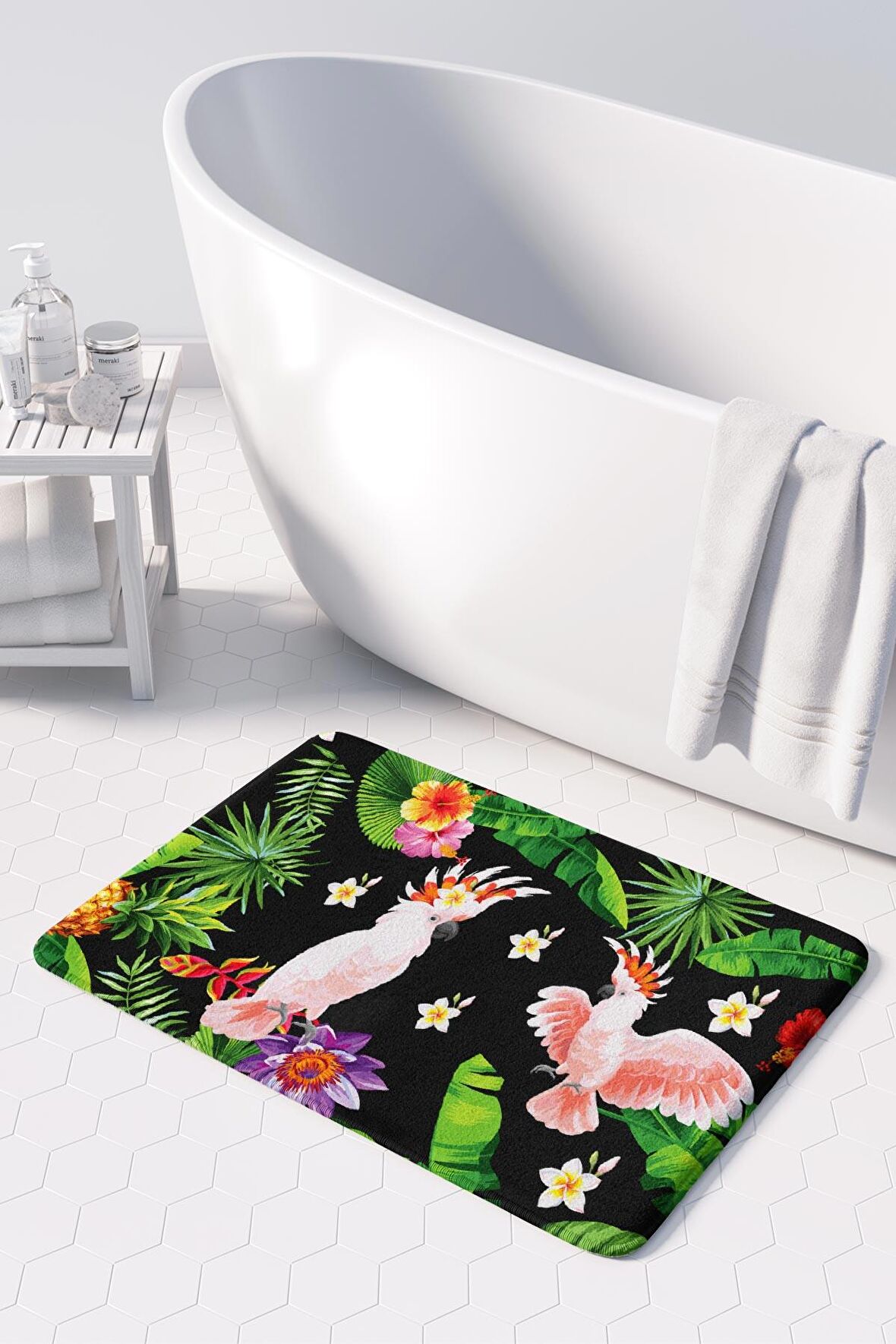 Monnhein  Mikrofiber Banyo Paspası, Kaymaz Taban, Makinede Yıkanabilir, Banyo Halısı (50x80)