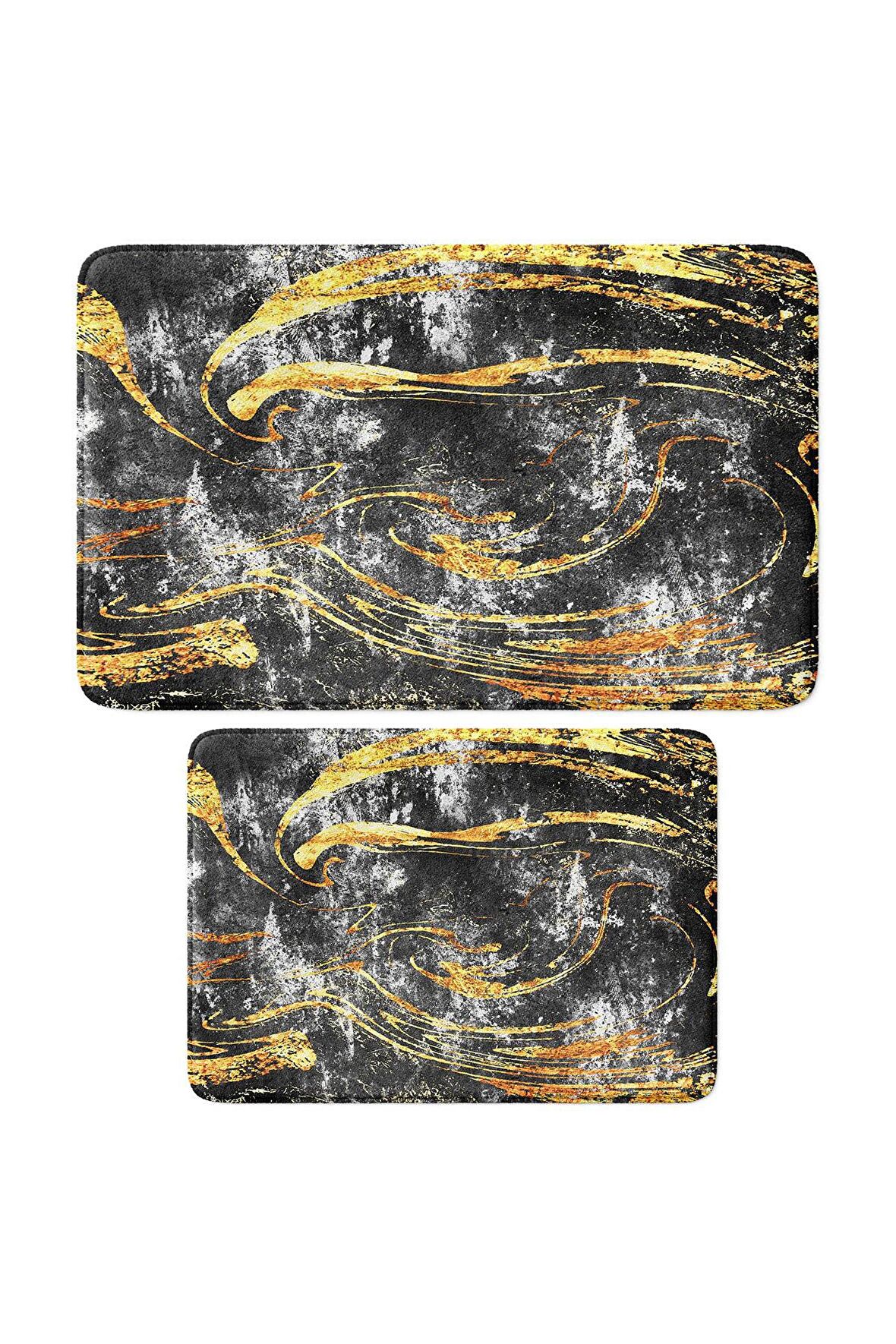 Monnhein 2'li Takım Banyo Paspası, Kaymaz Taban, Makinede Yıkanabilir, Banyo Halısı