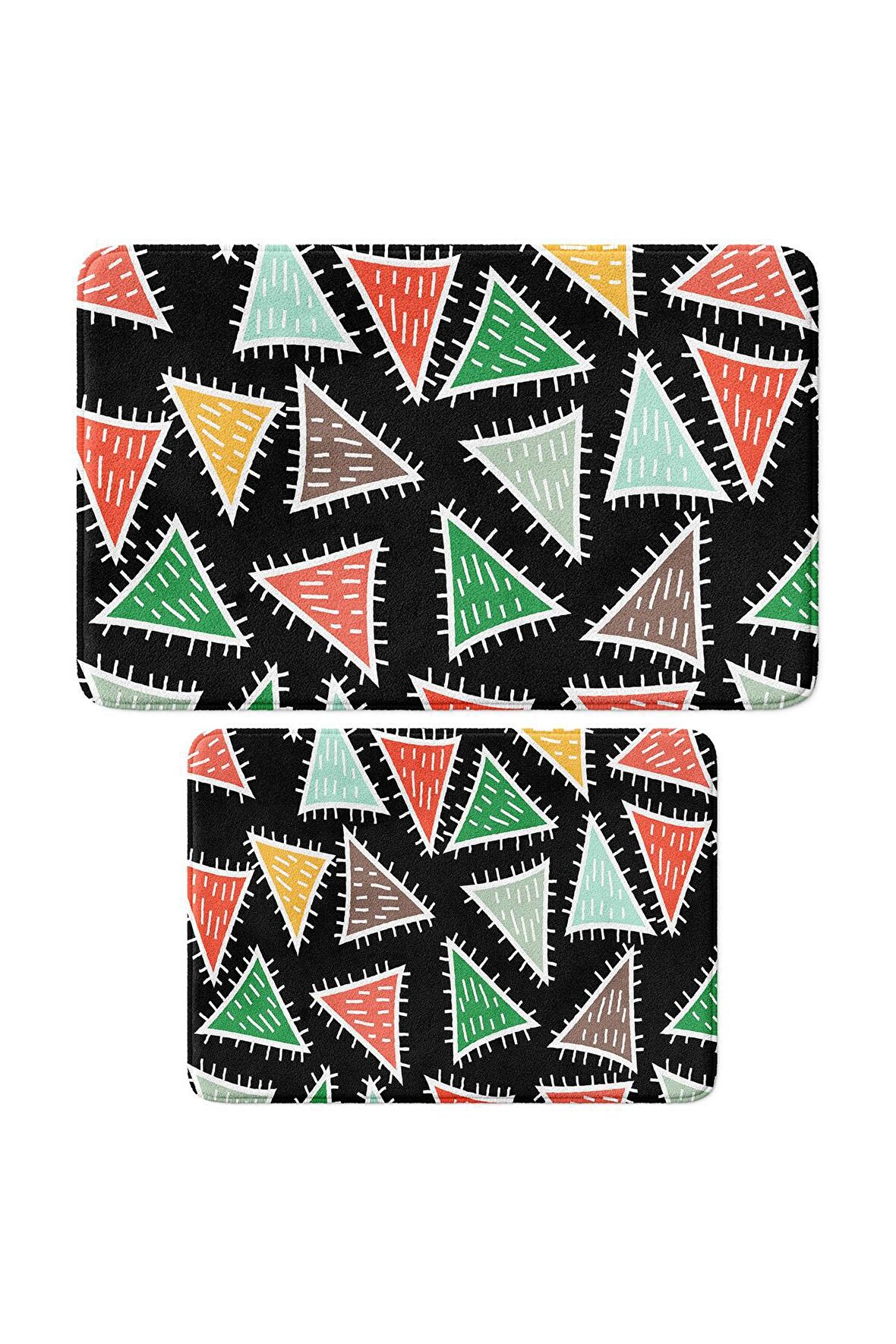 Monnhein 2'li Takım Banyo Paspası, Kaymaz Taban, Makinede Yıkanabilir, Banyo Halısı