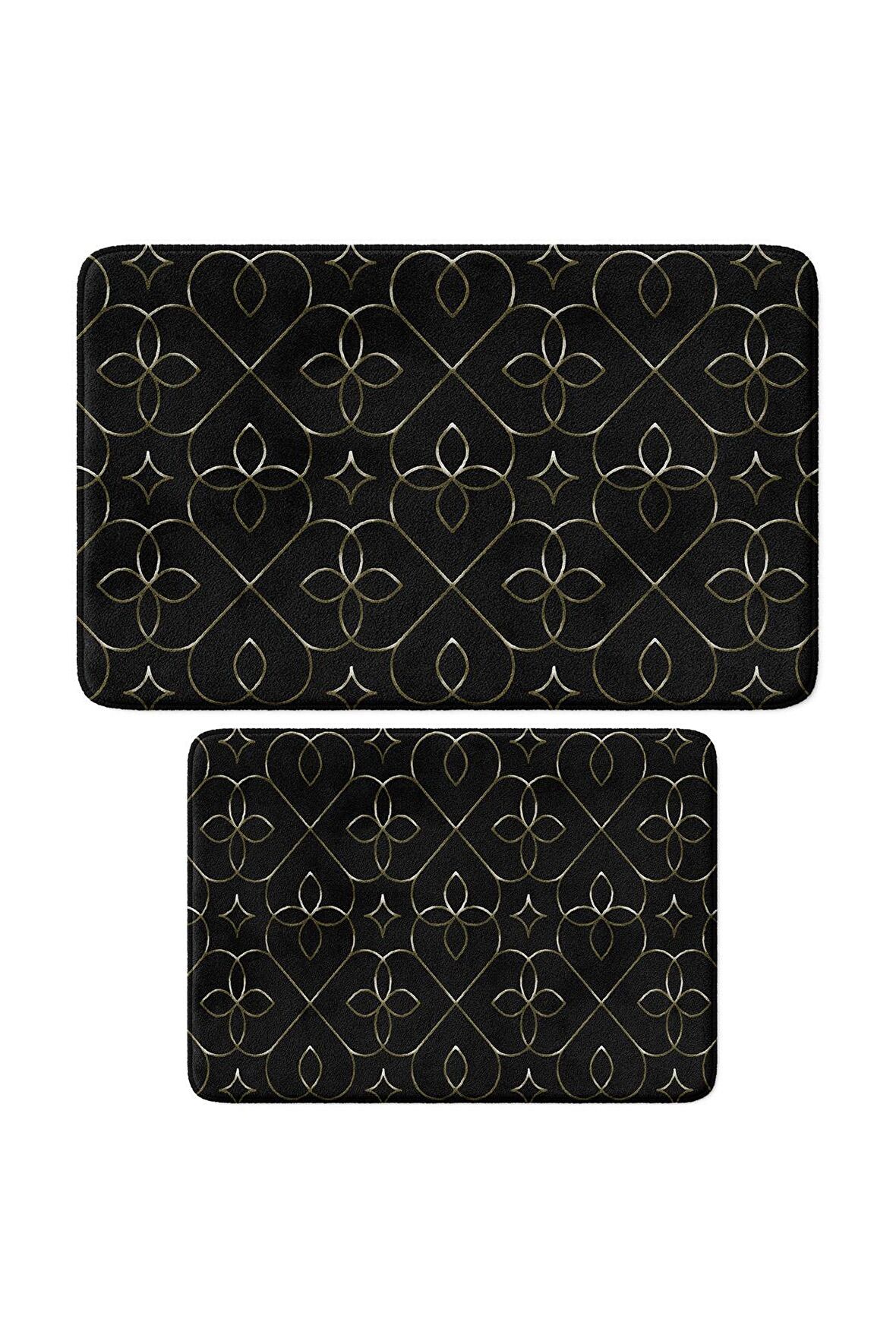 Monnhein 2'li Takım Banyo Paspası, Kaymaz Taban, Makinede Yıkanabilir, Banyo Halısı