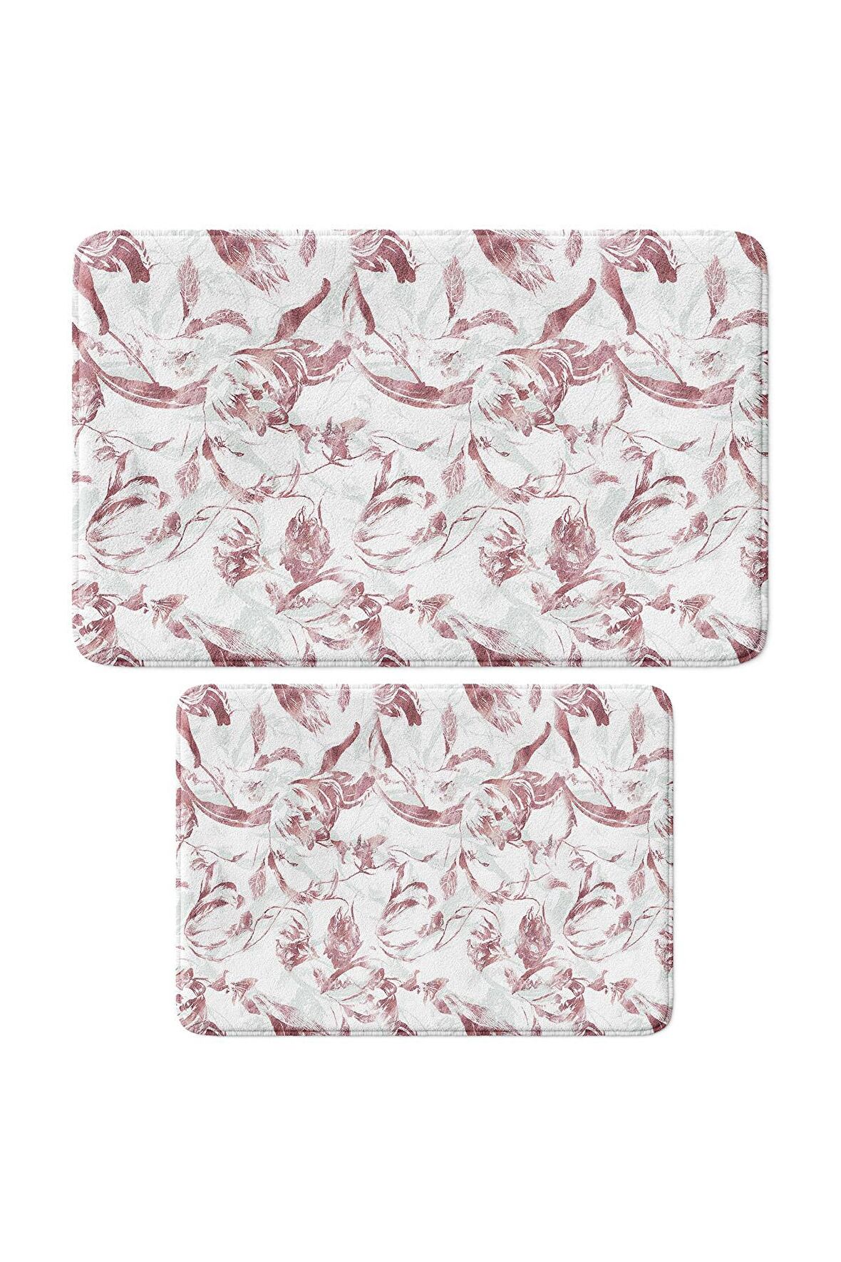 Monnhein 2'li Takım Banyo Paspası, Kaymaz Taban, Makinede Yıkanabilir, Banyo Halısı