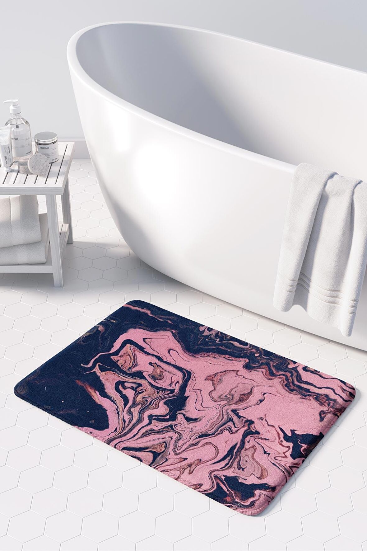 Monnhein  Mikrofiber Banyo Paspası, Kaymaz Taban, Makinede Yıkanabilir, Banyo Halısı (50x80)