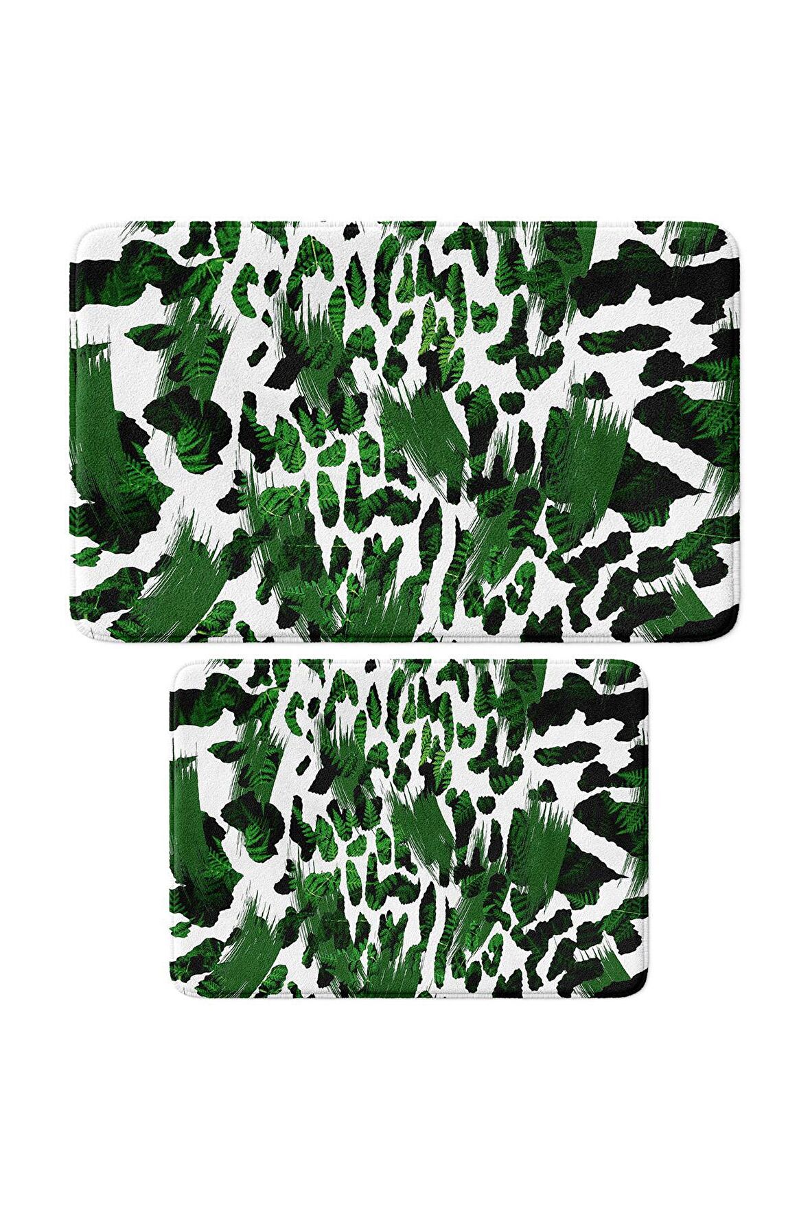 Monnhein 2'li Takım Banyo Paspası, Kaymaz Taban, Makinede Yıkanabilir, Banyo Halısı