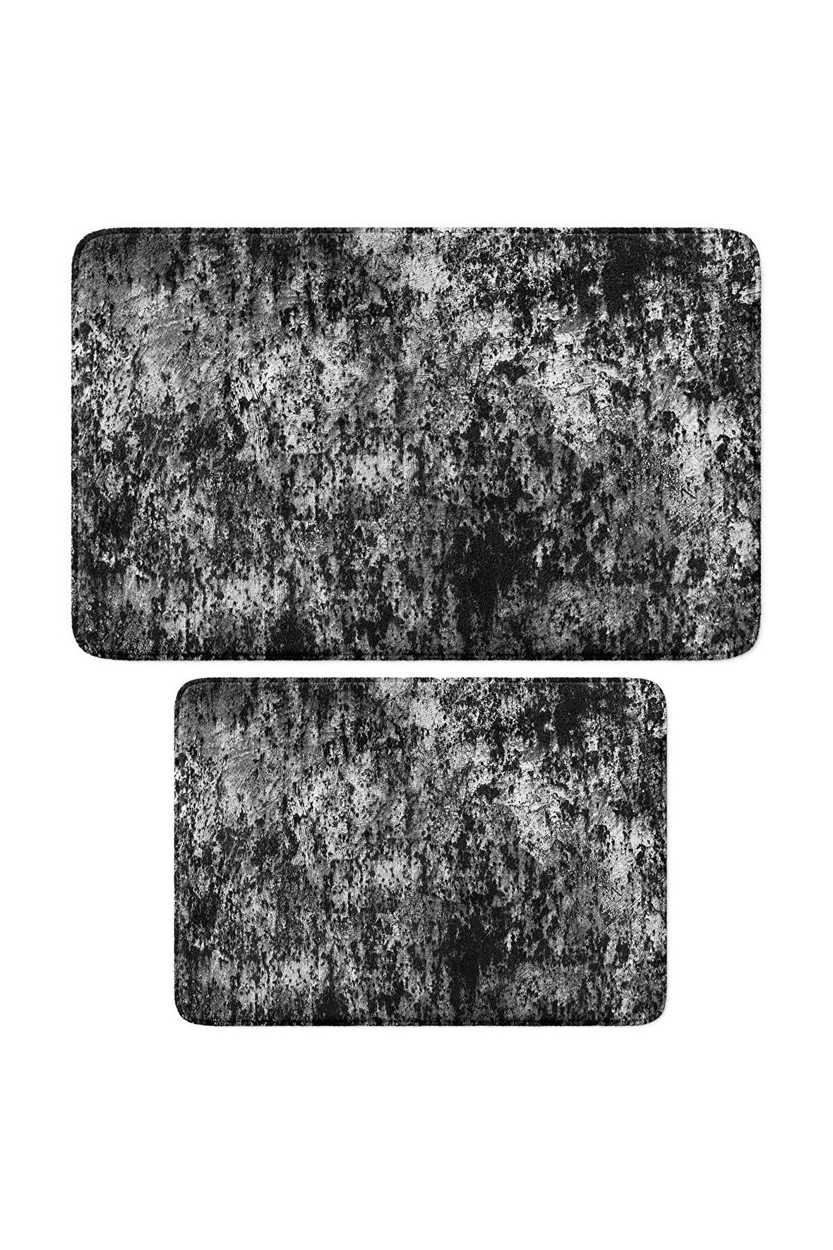 Monnhein 2'li Takım Banyo Paspası, Kaymaz Taban, Makinede Yıkanabilir, Banyo Halısı