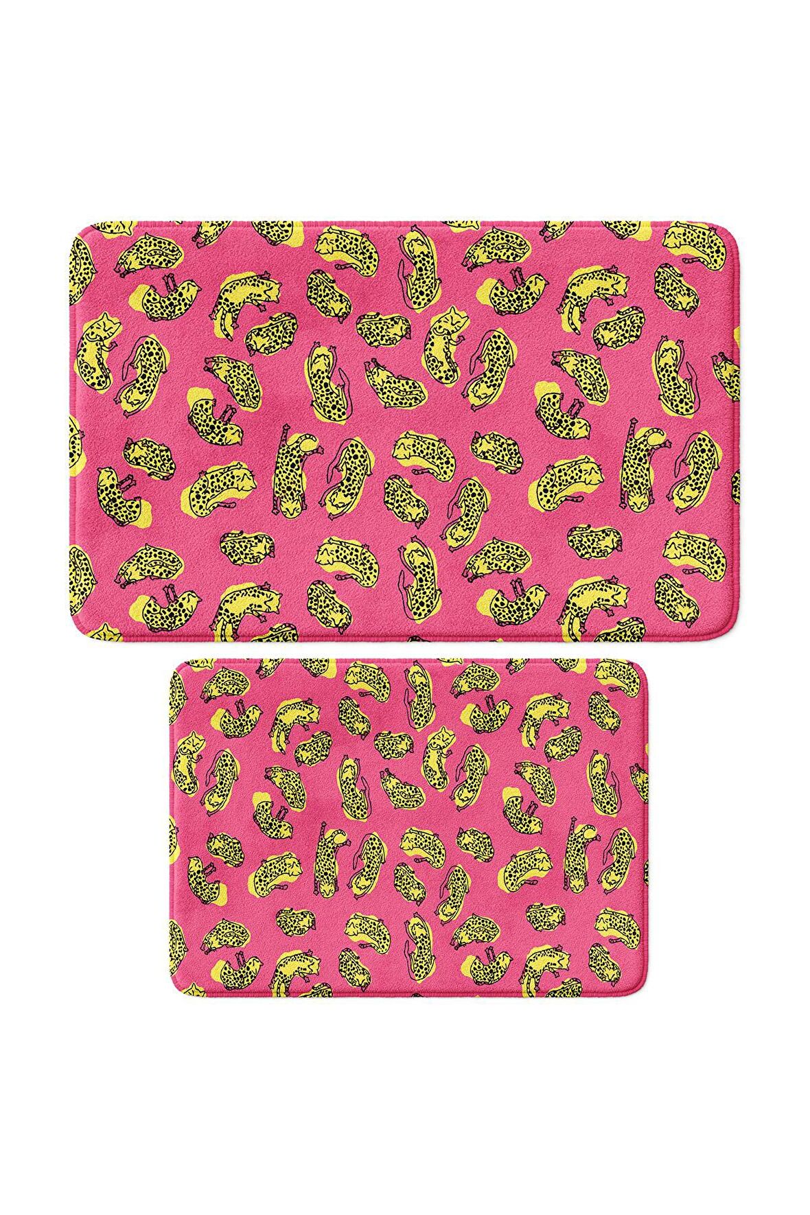 Monnhein 2'li Takım Banyo Paspası, Kaymaz Taban, Makinede Yıkanabilir, Banyo Halısı