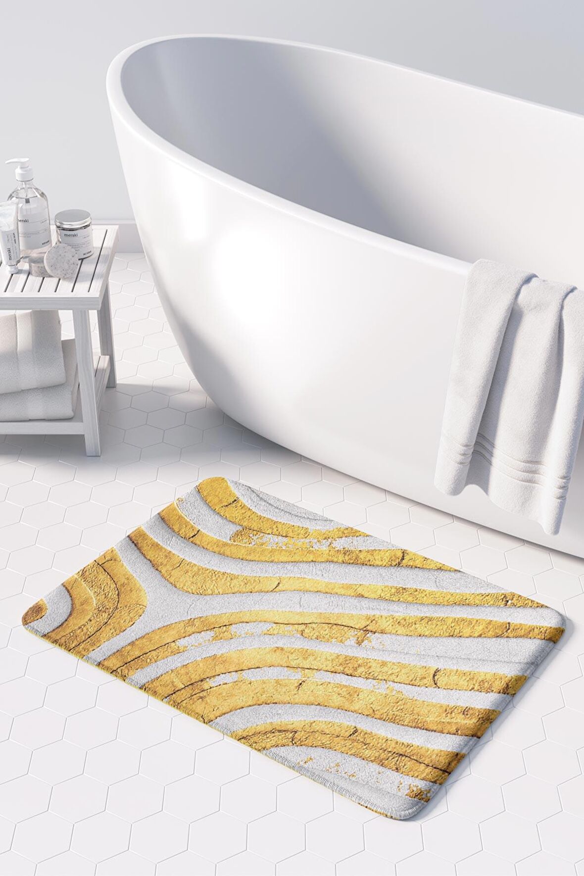 Monnhein  Mikrofiber Banyo Paspası, Kaymaz Taban, Makinede Yıkanabilir, Banyo Halısı (50x80)
