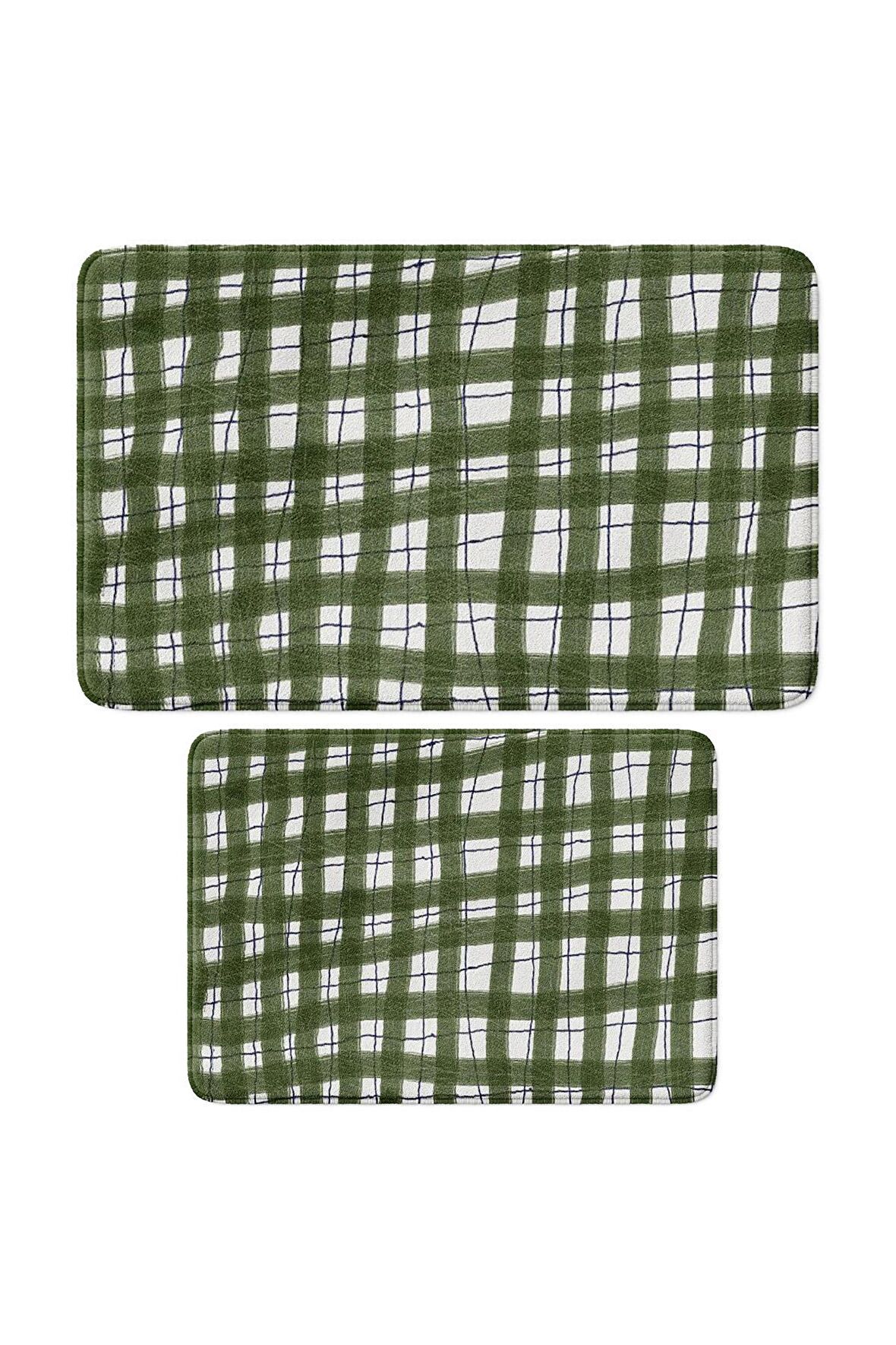 Monnhein 2'li Takım Banyo Paspası, Kaymaz Taban, Makinede Yıkanabilir, Banyo Halısı