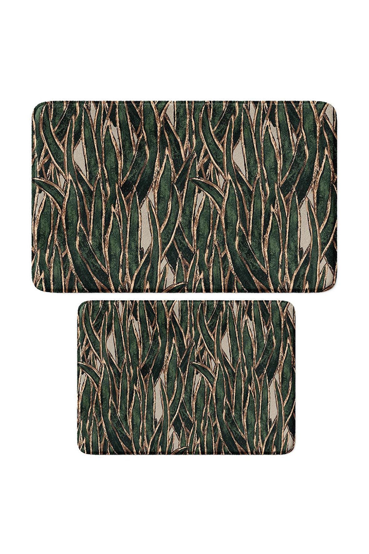 Monnhein 2'li Takım Banyo Paspası, Kaymaz Taban, Makinede Yıkanabilir, Banyo Halısı