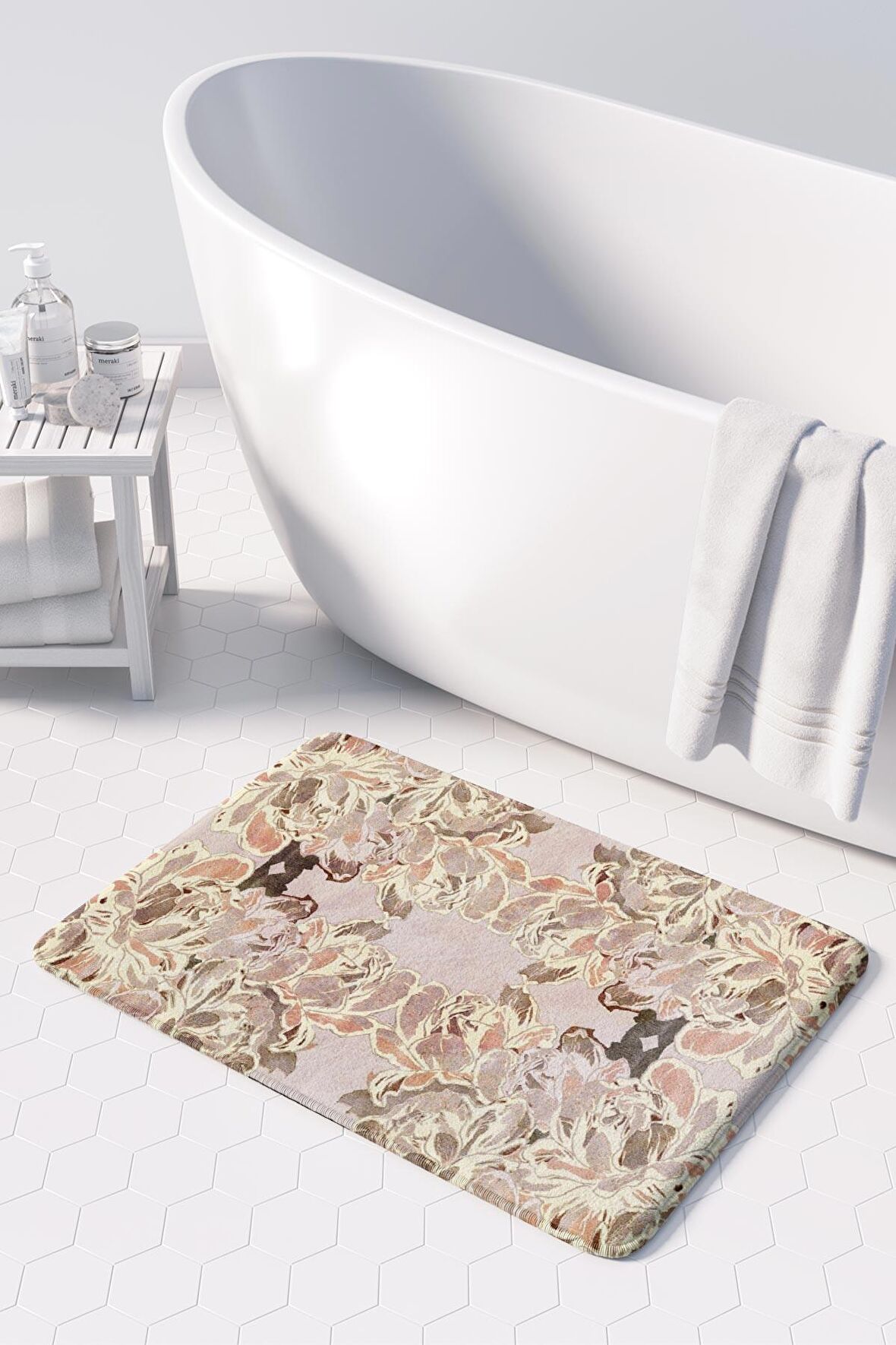 Monnhein  Mikrofiber Banyo Paspası, Kaymaz Taban, Makinede Yıkanabilir, Banyo Halısı (50x80)