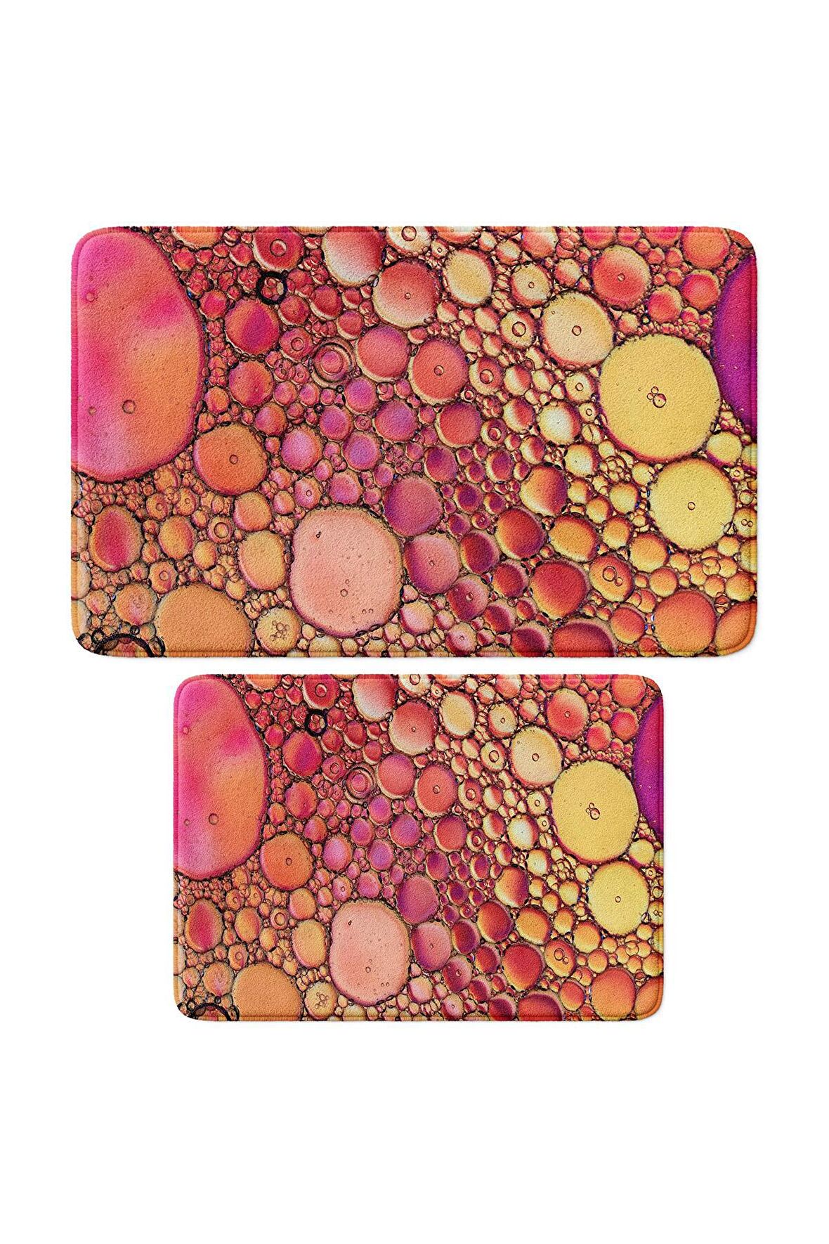 Monnhein 2'li Takım Banyo Paspası, Kaymaz Taban, Makinede Yıkanabilir, Banyo Halısı