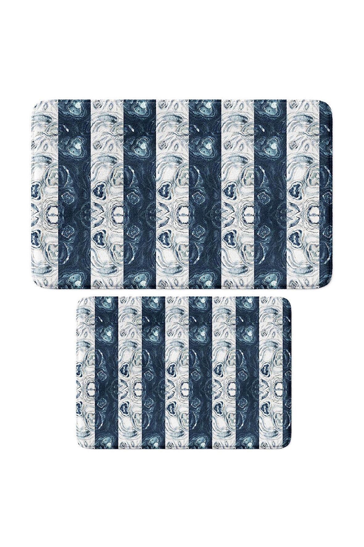 Monnhein 2'li Takım Banyo Paspası, Kaymaz Taban, Makinede Yıkanabilir, Banyo Halısı