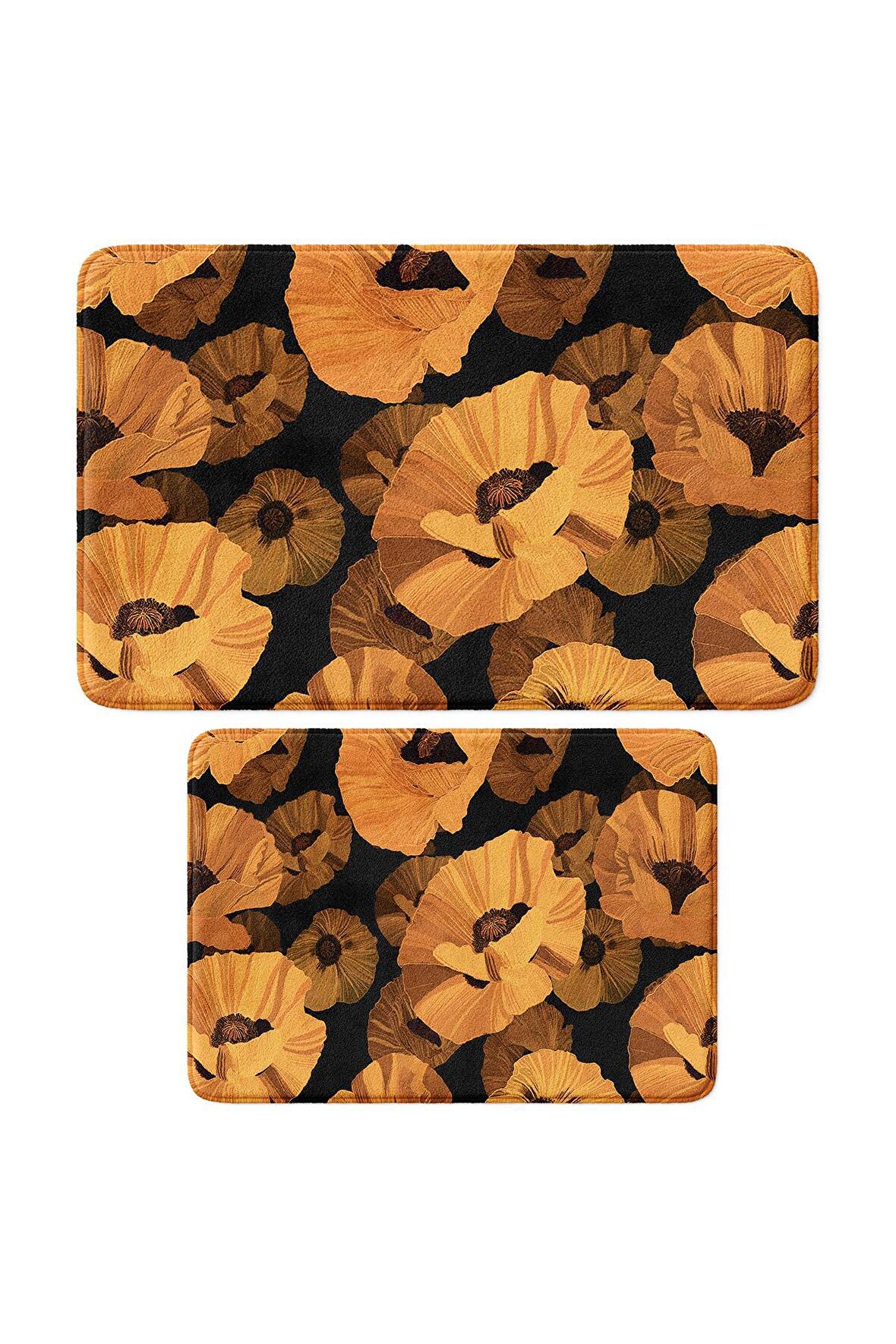 Monnhein 2'li Takım Banyo Paspası, Kaymaz Taban, Makinede Yıkanabilir, Banyo Halısı