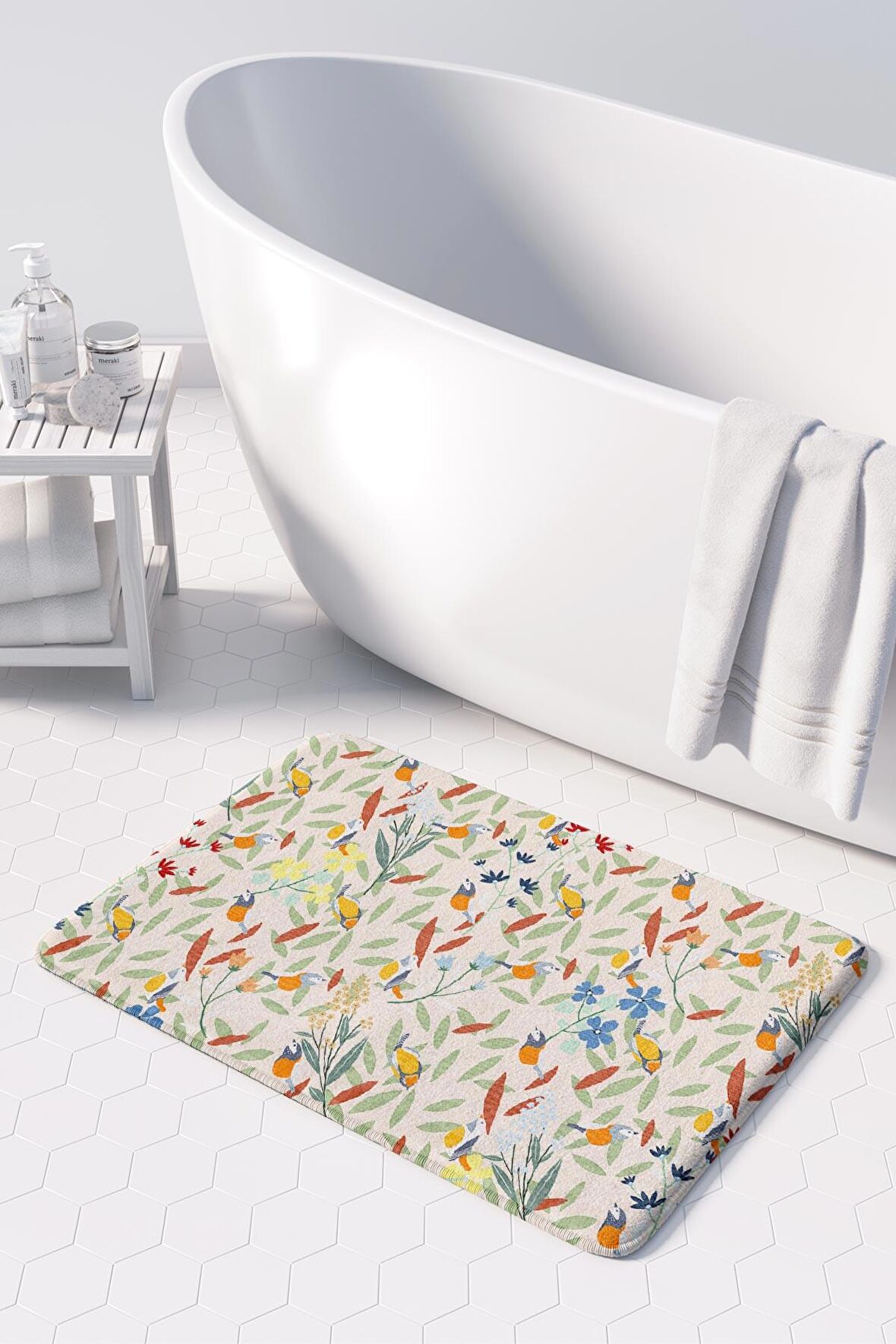 Monnhein  Mikrofiber Banyo Paspası, Kaymaz Taban, Makinede Yıkanabilir, Banyo Halısı (50x80)