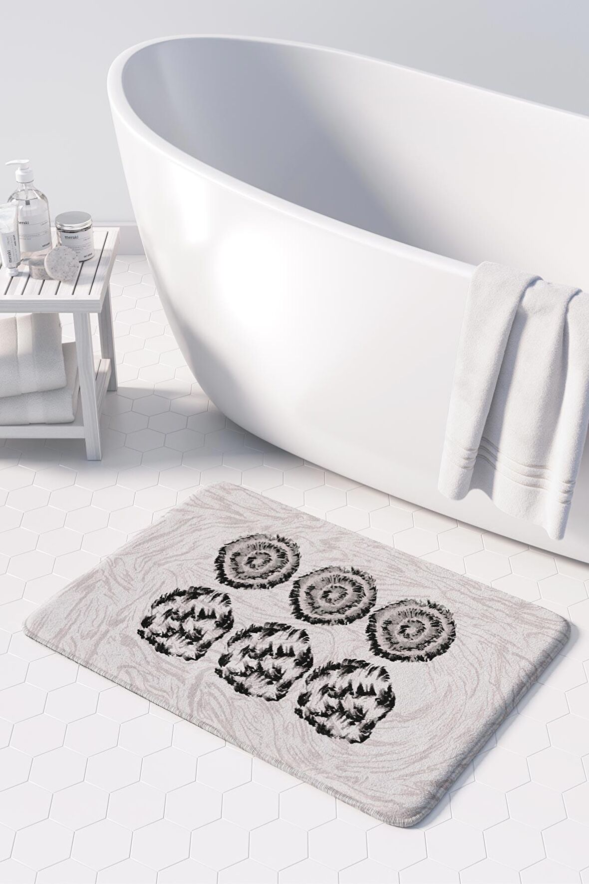 Monnhein  Mikrofiber Banyo Paspası, Kaymaz Taban, Makinede Yıkanabilir, Banyo Halısı (50x80)