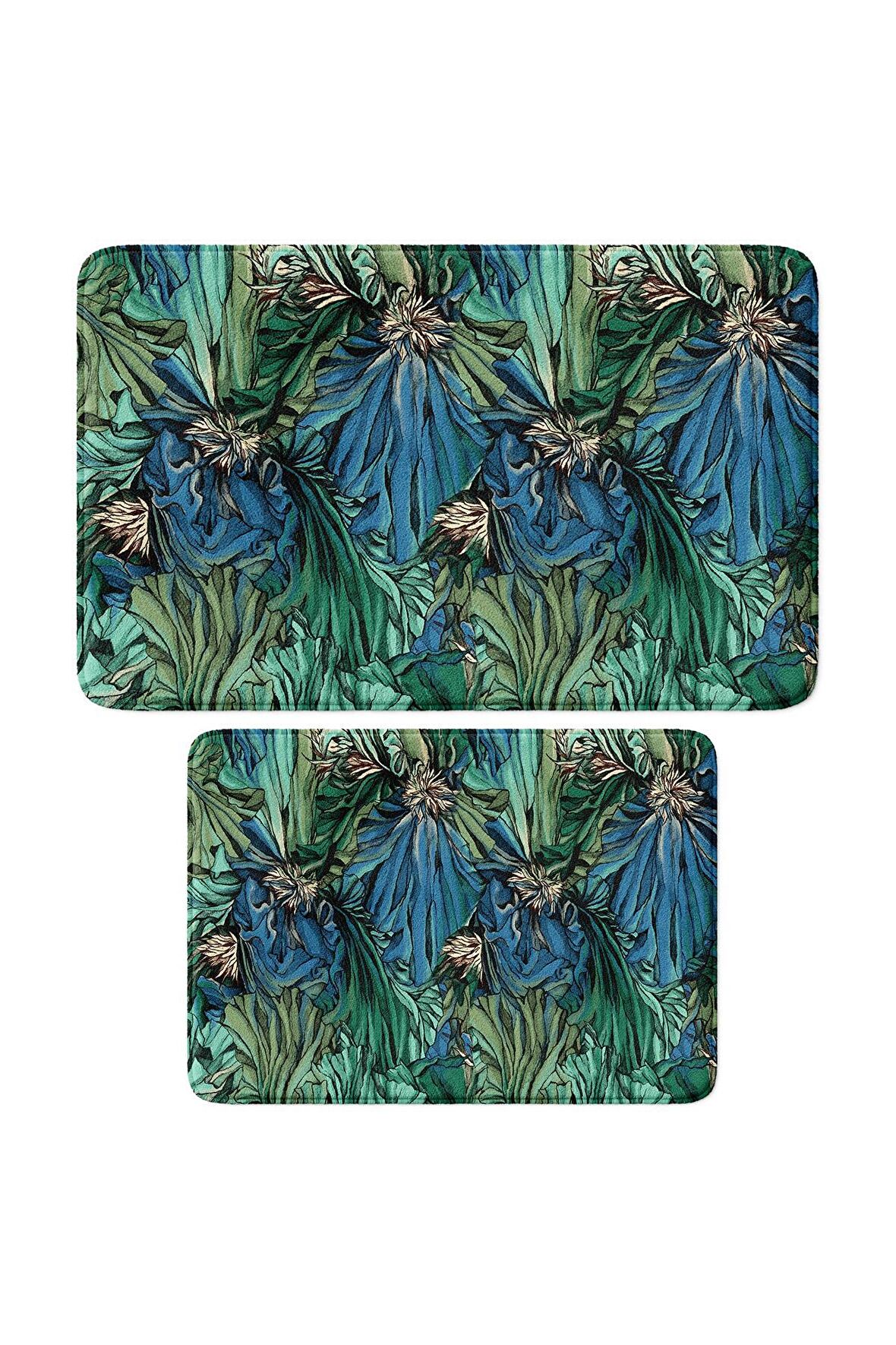 Monnhein 2'li Takım Banyo Paspası, Kaymaz Taban, Makinede Yıkanabilir, Banyo Halısı