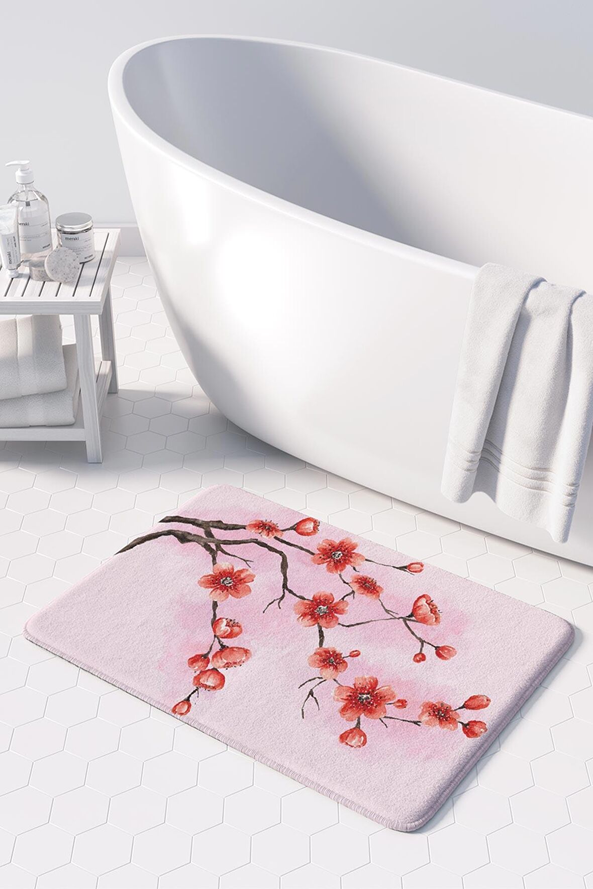 Monnhein  Mikrofiber Banyo Paspası, Kaymaz Taban, Makinede Yıkanabilir, Banyo Halısı (50x80)