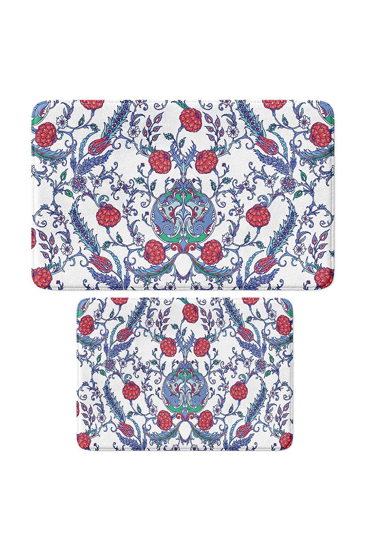 Monnhein 2'li Takım Banyo Paspası, Kaymaz Taban, Makinede Yıkanabilir, Banyo Halısı