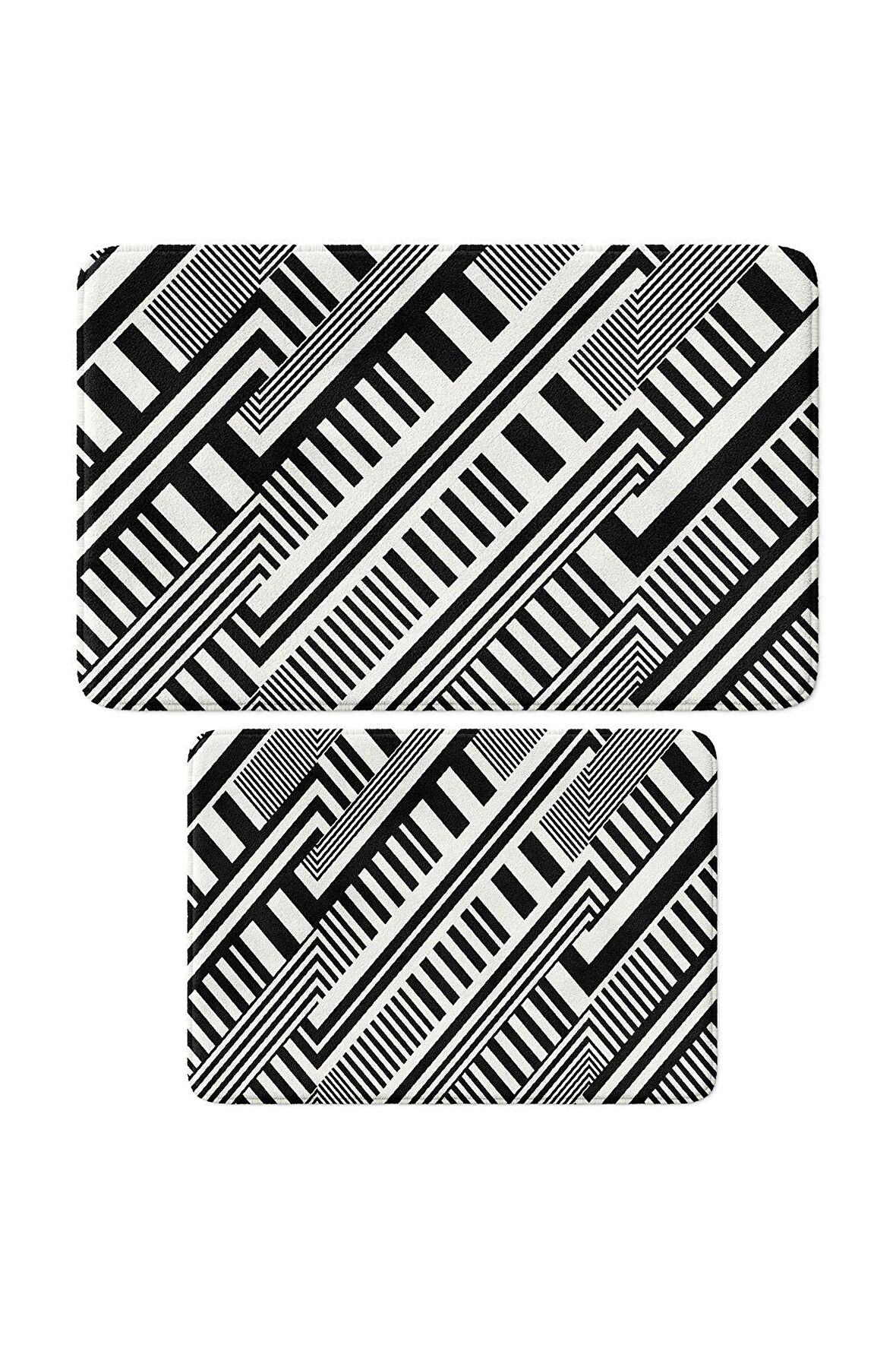 Monnhein 2'li Takım Banyo Paspası, Kaymaz Taban, Makinede Yıkanabilir, Banyo Halısı