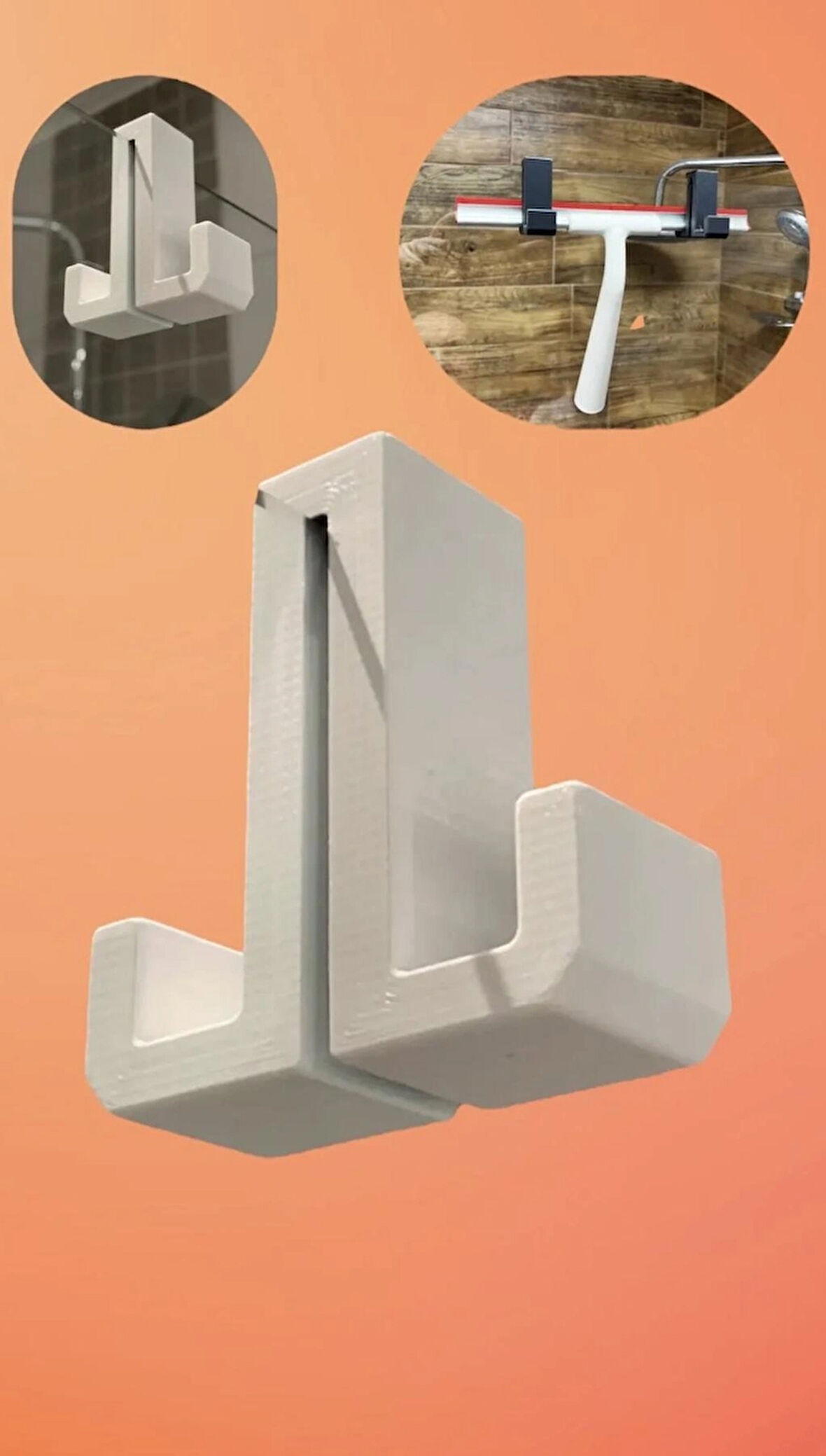Çift Taraflı Duşakabin Cam Askısı Minimalist Tasarım(8 mm Cam Kalınlığı)