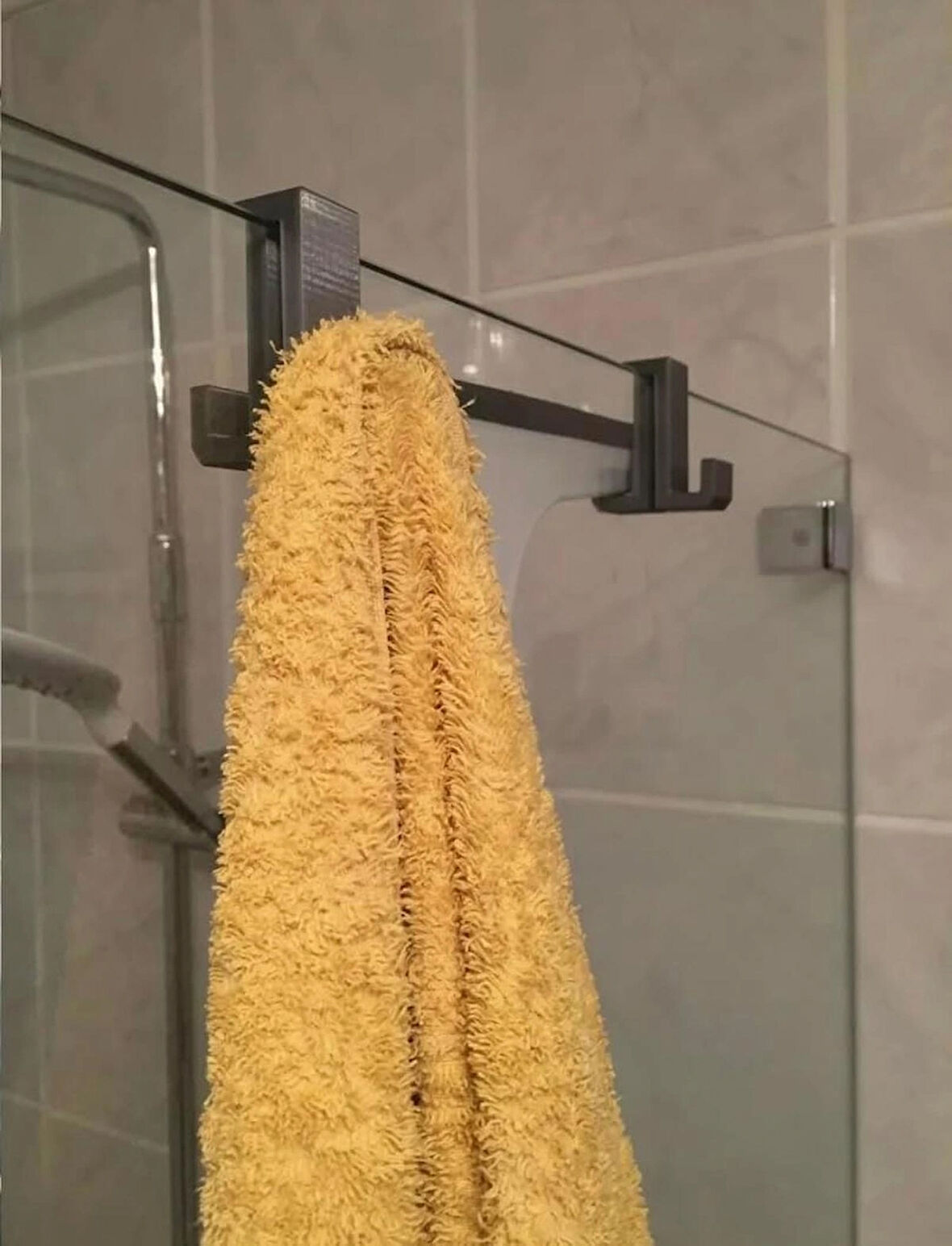 Çift Taraflı Duşakabin Cam Askısı Minimalist Tasarım(8 mm Cam Kalınlığı) (Gri)