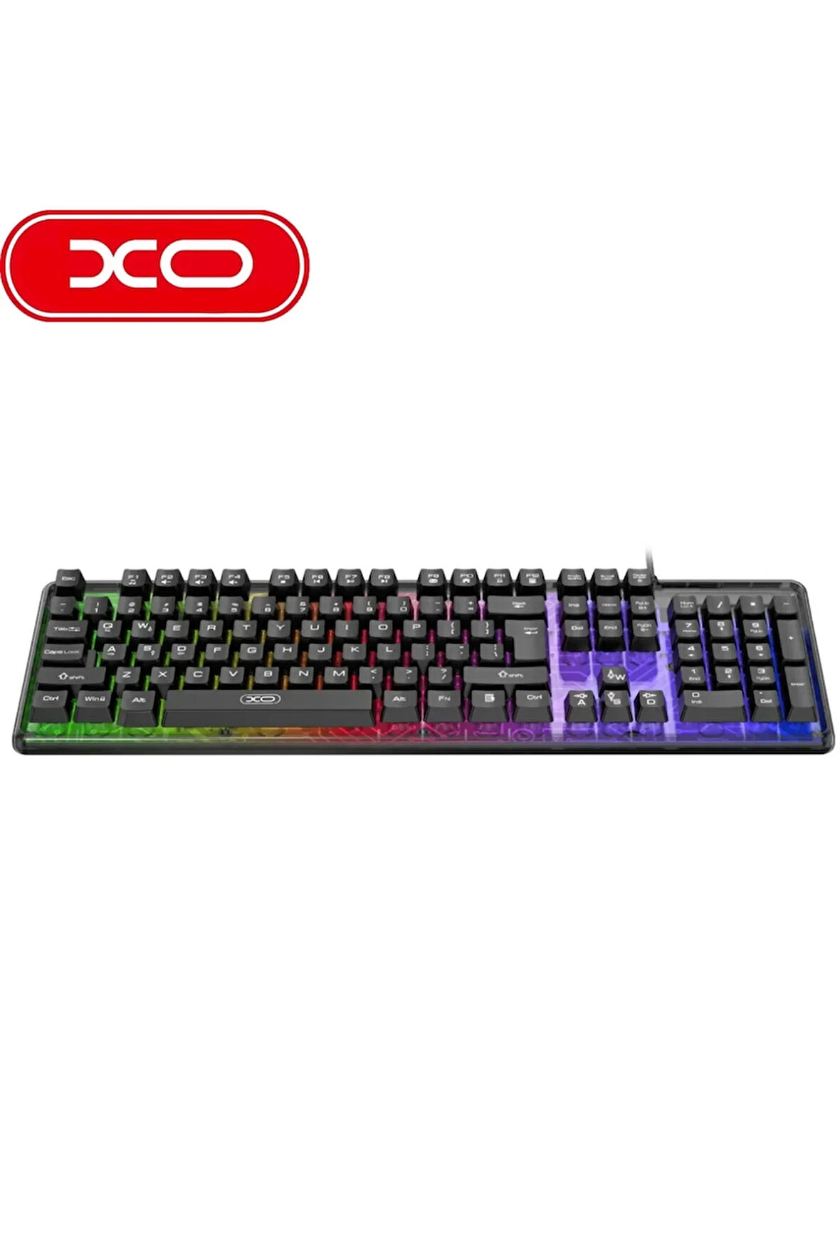 RGB Aydınlatmalı Kablolu Gaming Klavye,Sessiz Mekanik Hisli Tuşlar,ABS Gövde,104 Tuş,Siyah,EN-Q