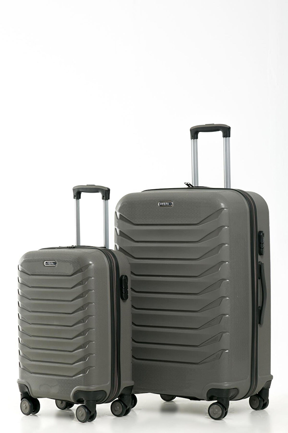 YEFA PP Polipropilen Kırılmaz Büyük & Kabin Boy 2'li Valiz Seti