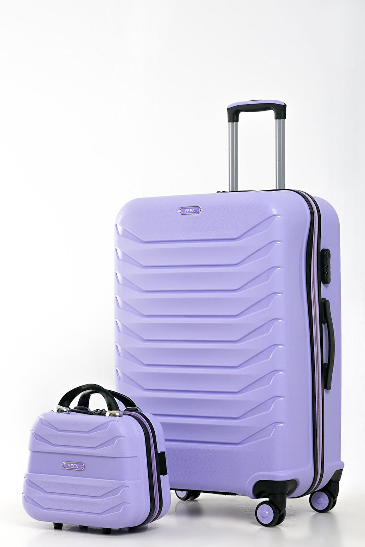 YEFA PP Polipropilen Kırılmaz Büyük & Makyaj Boy 2'li Valiz Seti