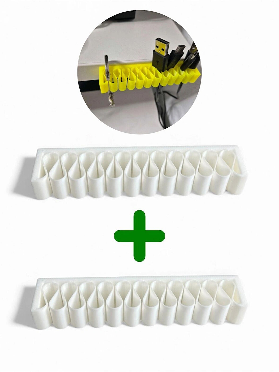  11 Kablo Kapasiteli Masa Kenarı Düzenleyici/Kablo Tutucu – 2’li Set