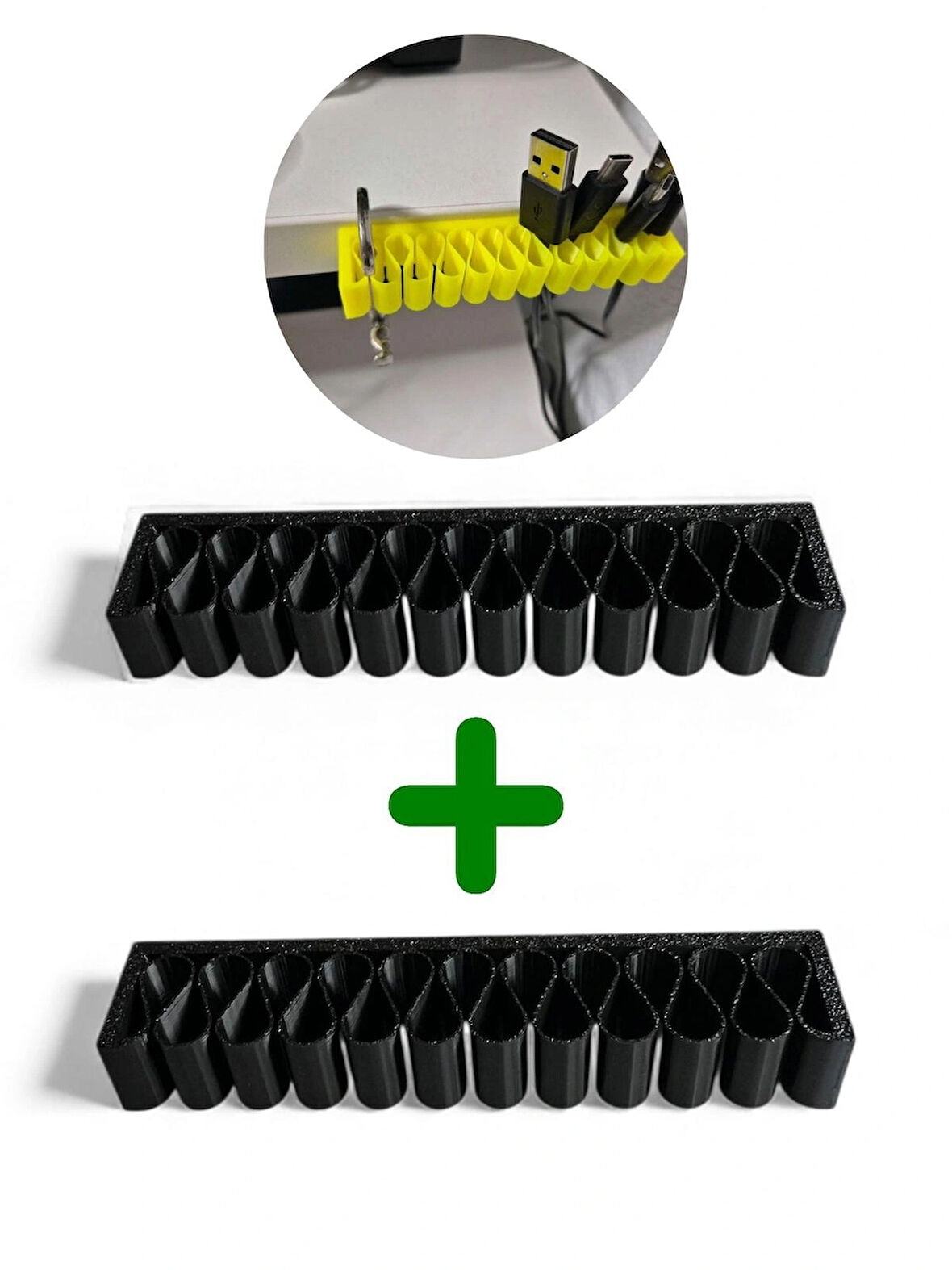  11 Kablo Kapasiteli Masa Kenarı Düzenleyici/Kablo Tutucu – 2’li Set