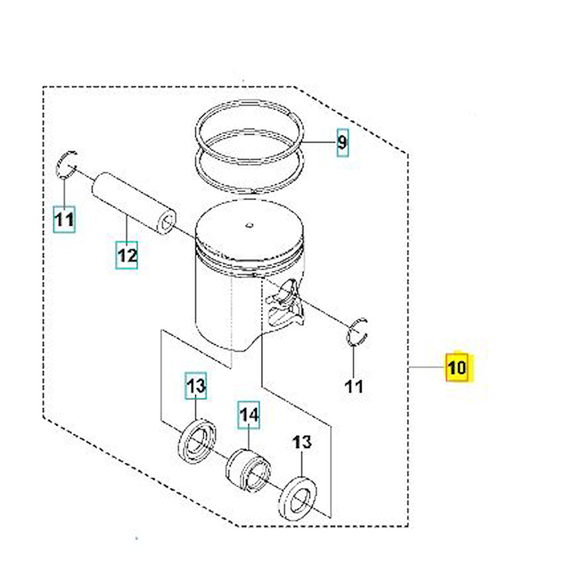 MOTORLU TIRPAN PİSTON SEGMAN HUSQVARNA 543RB/543RS 40,5 MM ÇİFT SEGMANLI ORJİNAL