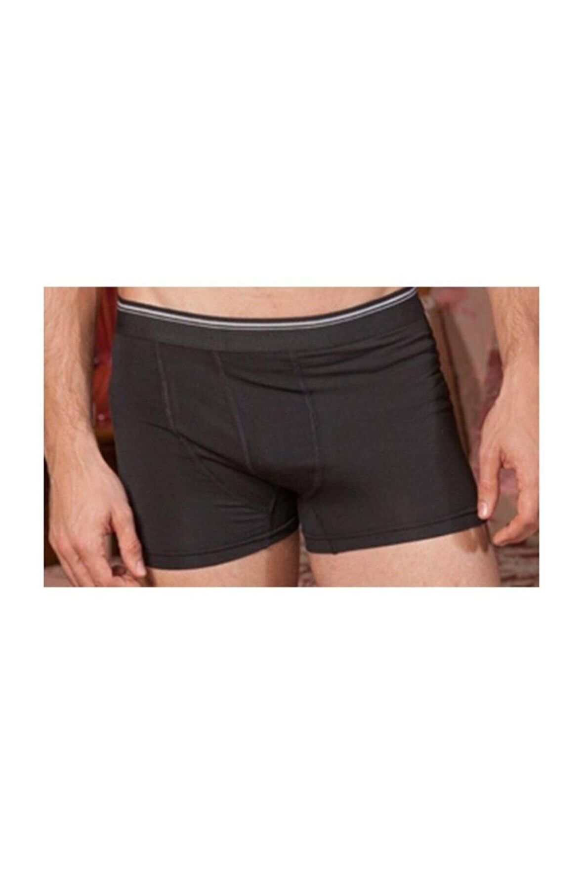 Erkek Siyah Likralı Boxer 3 Lü Paket 1097