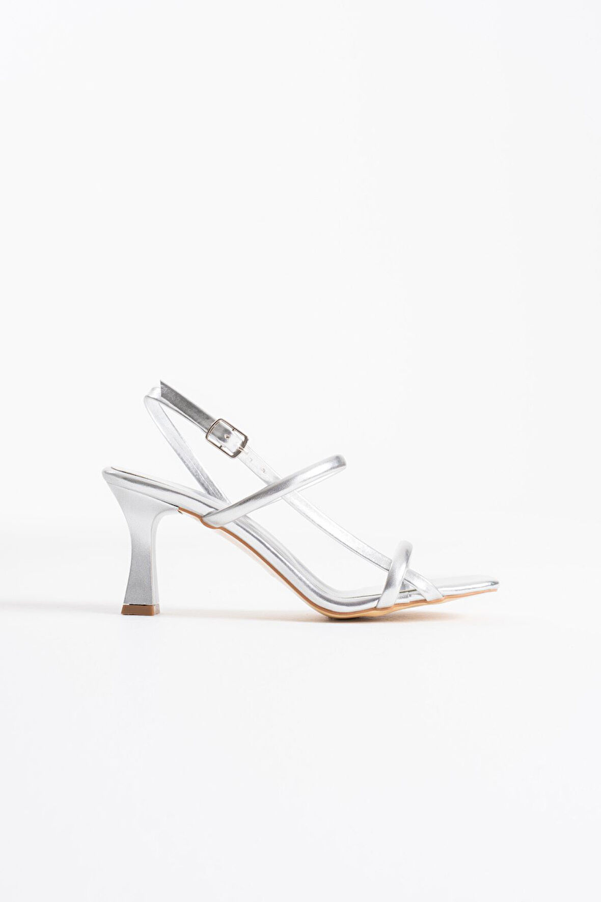 Monya Kadın Gümüş Topuklu Sandalet