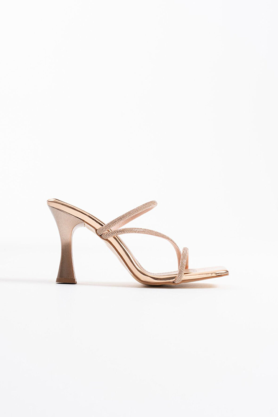 Capella Altın Taşlı Topuklu Kadın Terlik