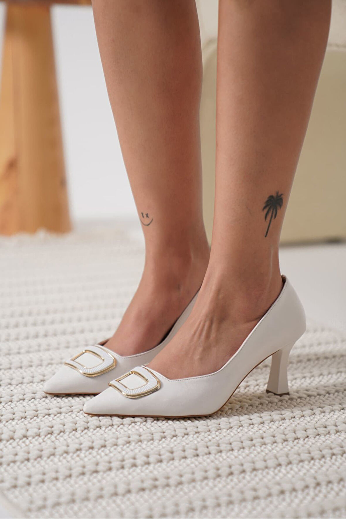 Emery Kadın Beyaz Topuklu Ayakkabı