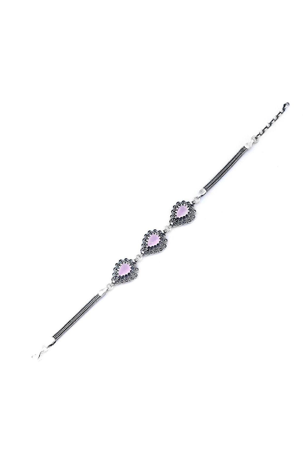 Damla Motifli El Işi Oksitli Telkari Bileklik