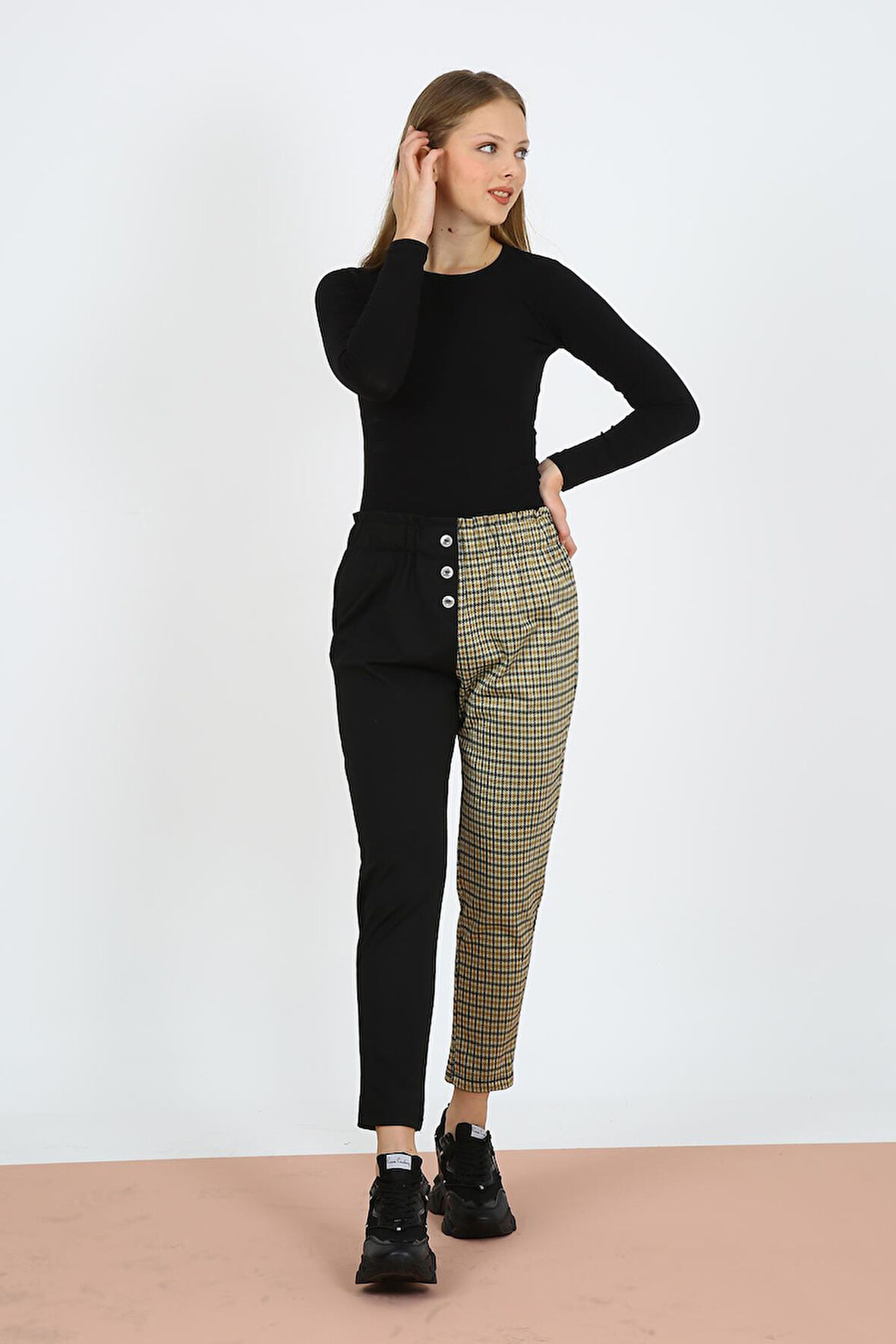 ALEXANDERGARDI ÇİFT RENKLİ BELİ LASTİKLİ PANTOLON (B21-12800)