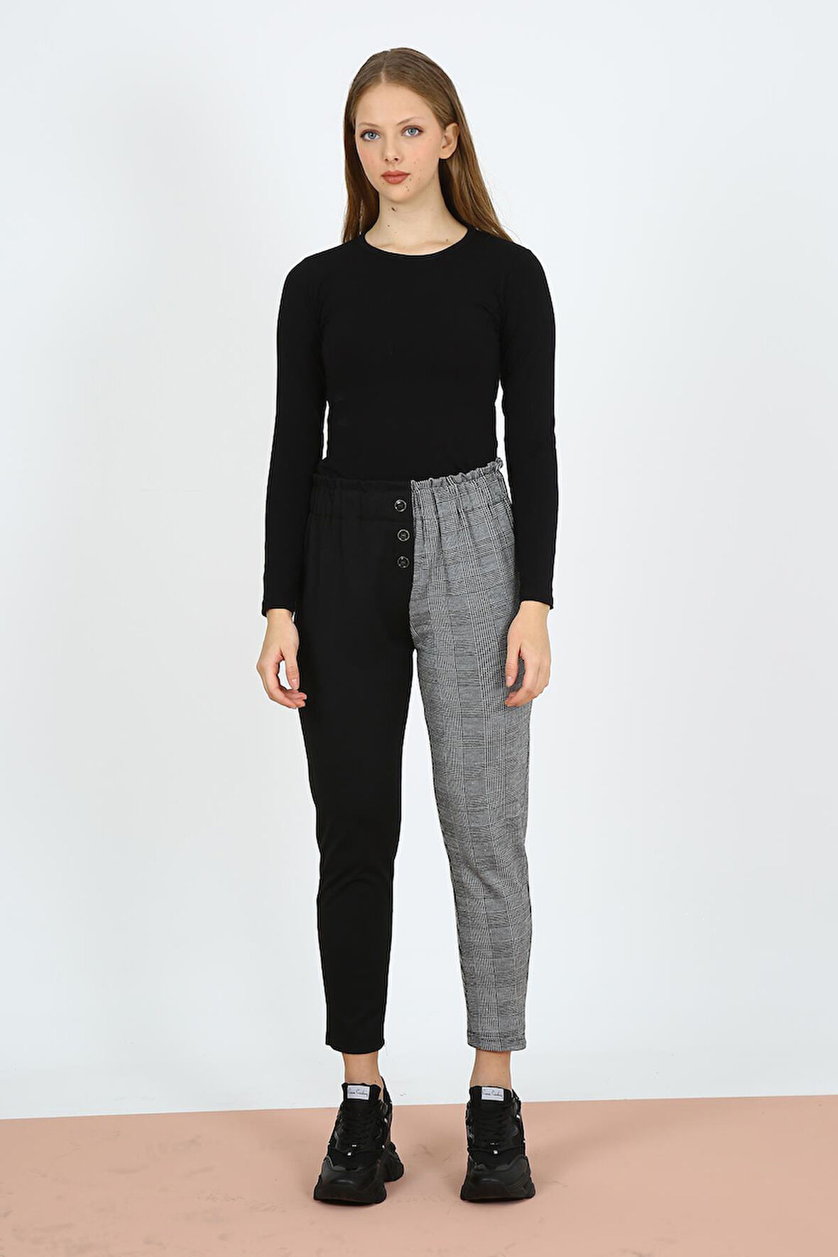 ALEXANDERGARDI ÇİFT RENKLİ BELİ LASTİKLİ PANTOLON (B21-12800)